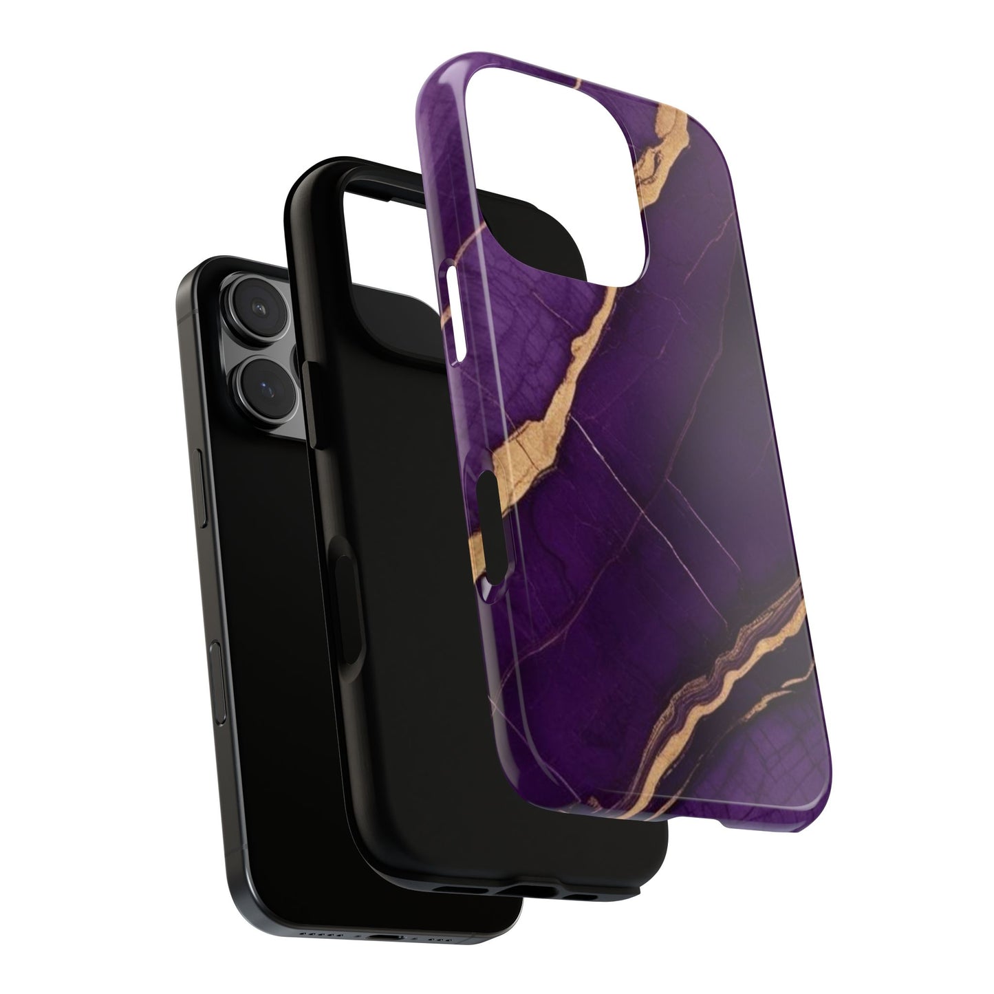 Elegant Purple Marble Phone Case, Tough Phone Cover, Gift for Her, Luxe Design, Birthday Present, Unique Tech Accessory