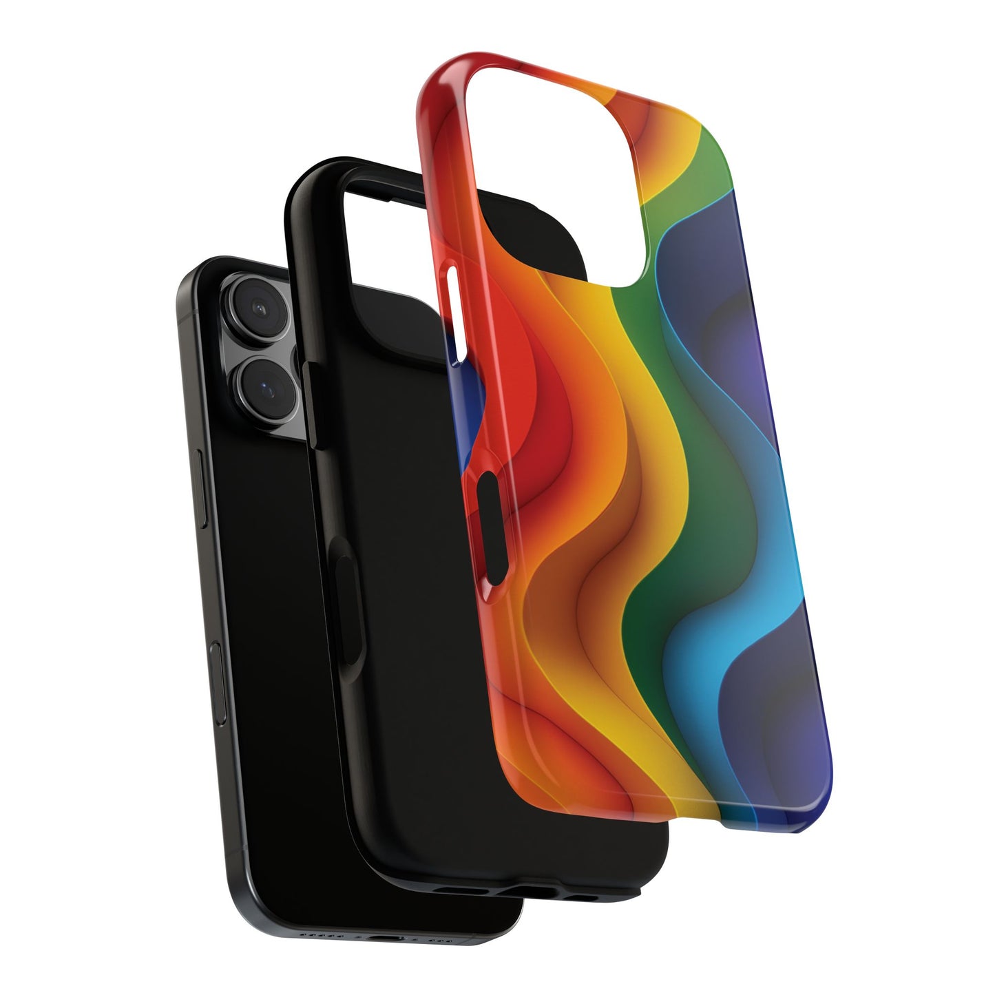 Colorful Wave Phone Case - Stylish & Durable Tough Cases, Trendy Phone Accessories, Gift for Tech Lovers, Pride Merchandise