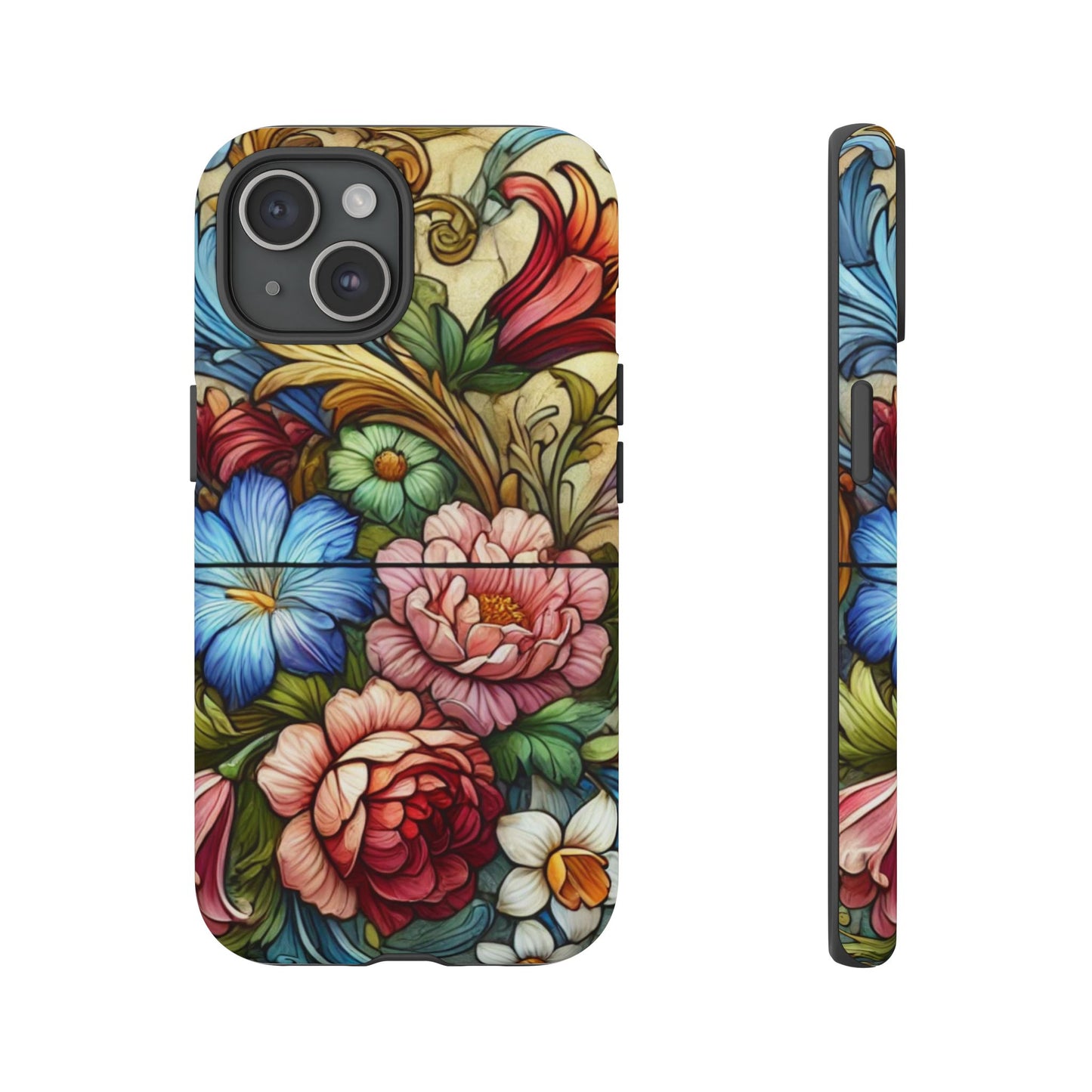 Floral Phone Case, Tough Cases with Colorful Floral Design, Gift for Her, Elegant Phone Cover, Spring Vibes, Unique Design