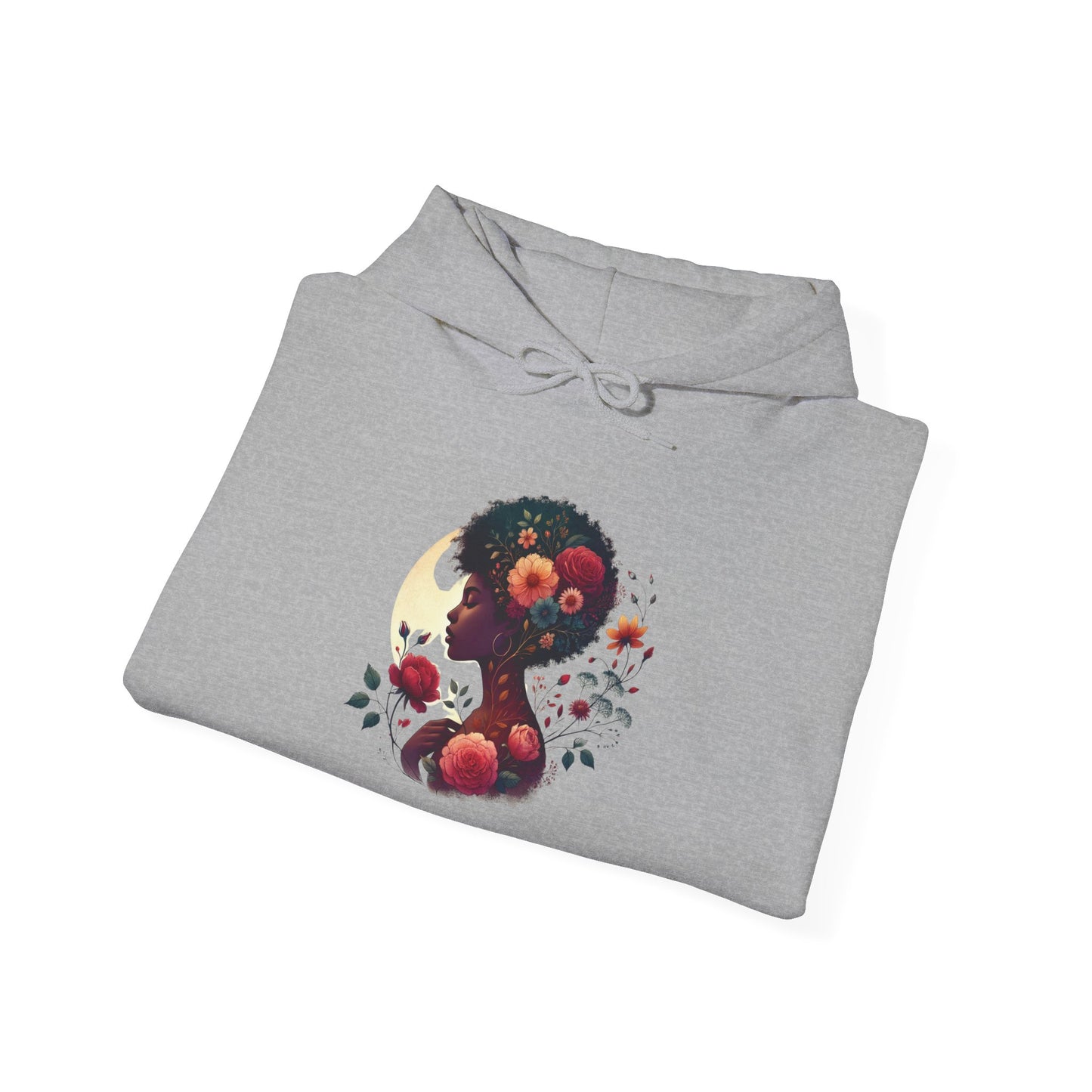 Floral Moon Hoodie - Cozy Sweatshirt, Unisex Sweatshirt, Gift for Her, Fall Fashion, Aesthetic Hooded Sweatshirt