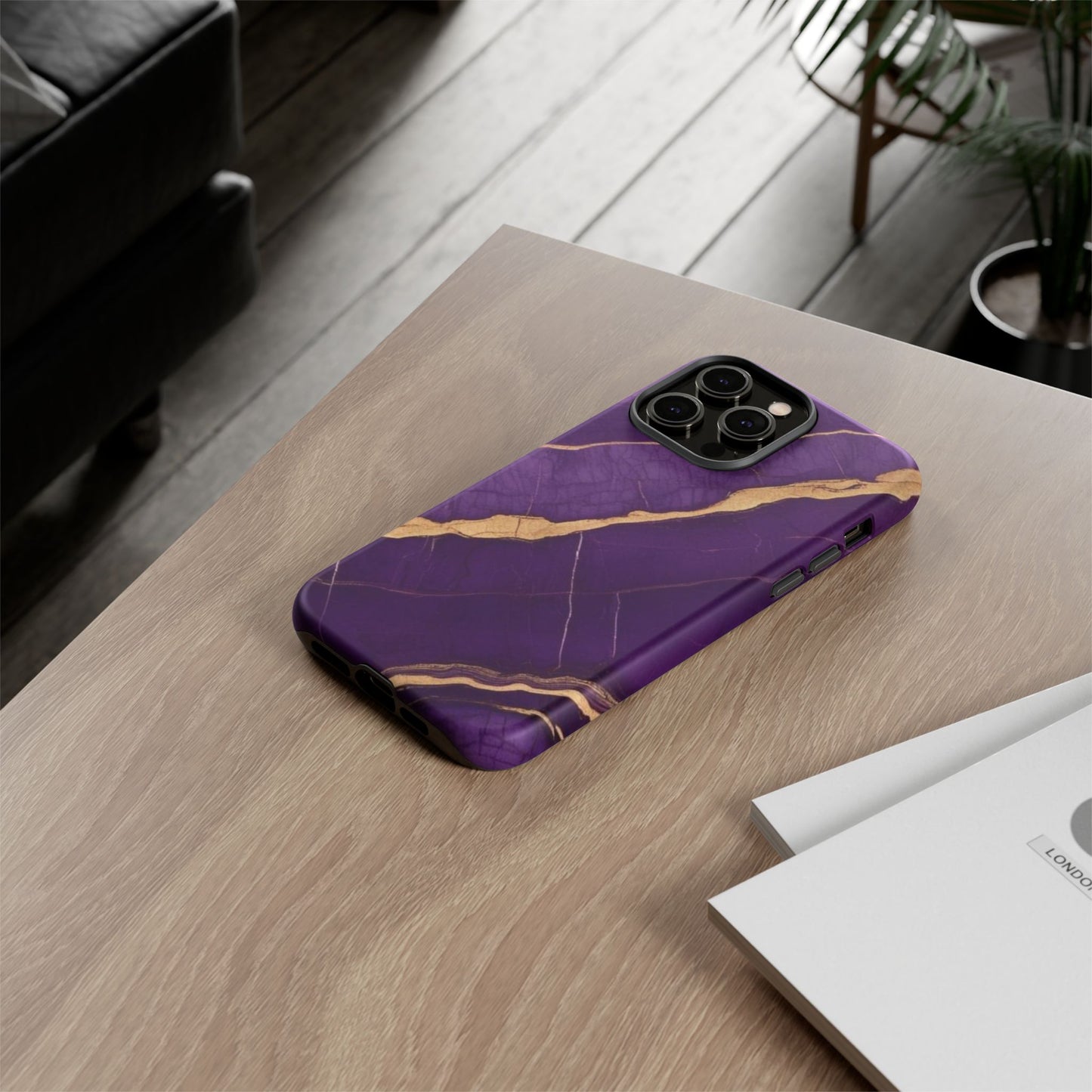 Elegant Purple Marble Phone Case - Tough Cases, Stylish Mobile Cover, Unique Gift for Her, Luxe Phone Accessories, Trendy Smartphone Case