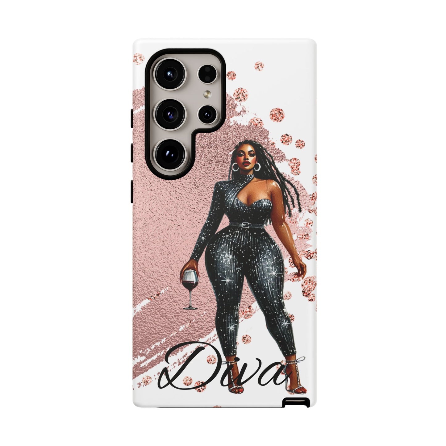 Glamorous Diva Cell Phone Case, Stylish Female Beauty Cover, Tough Cases for Women, Fabulous Girl Boss Accessories, Fashionable Lady Phone