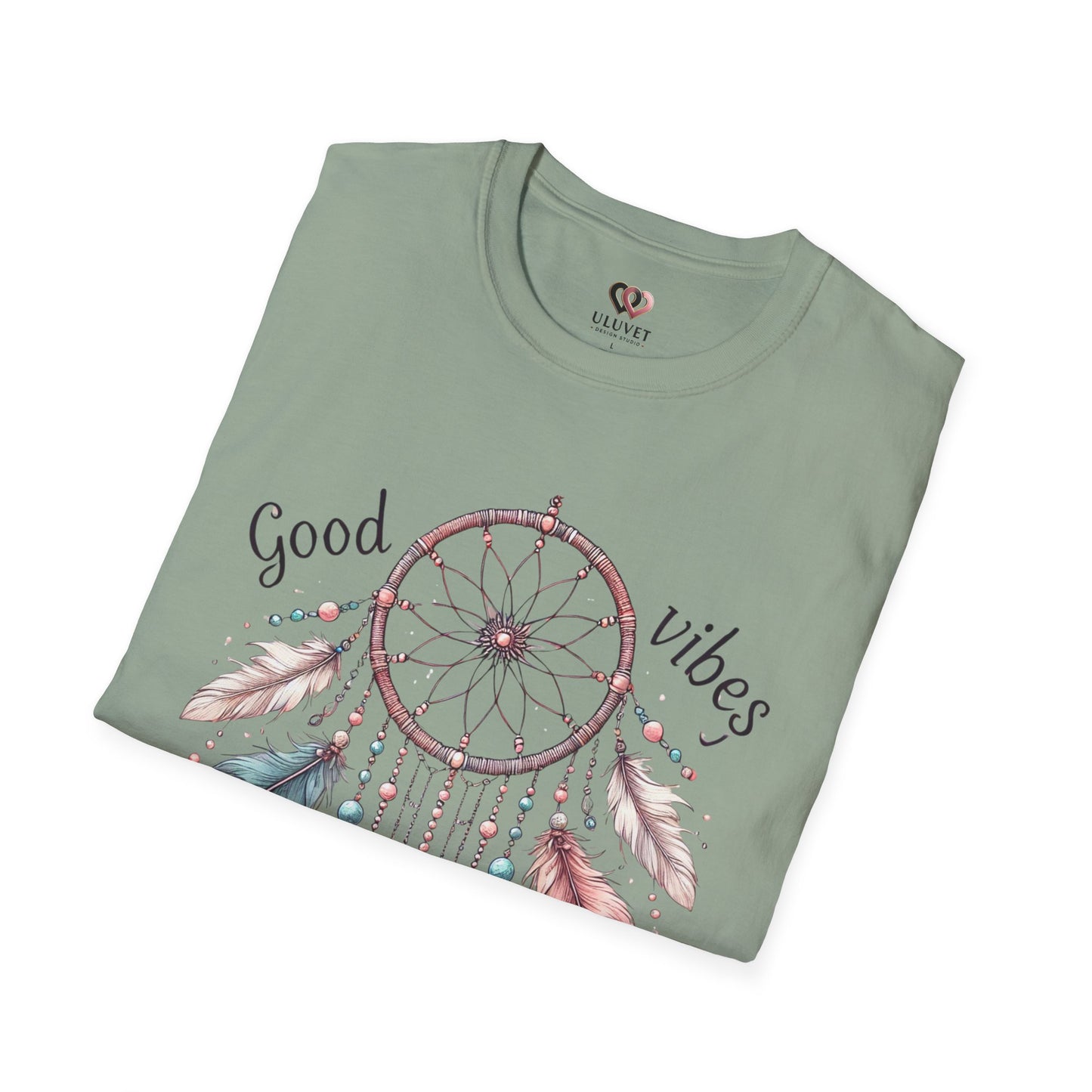 Good Vibes Dreamcatcher Unisex Softstyle T-Shirt, Boho Tee, Festival Shirt, Gift for Her, Positive Energy Apparel