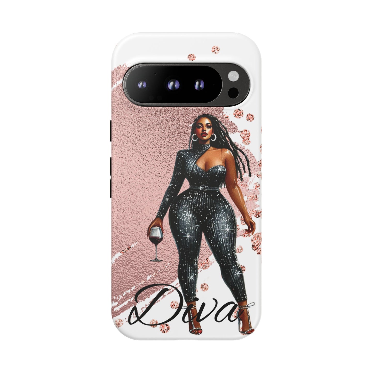 Glamorous Diva Cell Phone Case, Stylish Female Beauty Cover, Tough Cases for Women, Fabulous Girl Boss Accessories, Fashionable Lady Phone