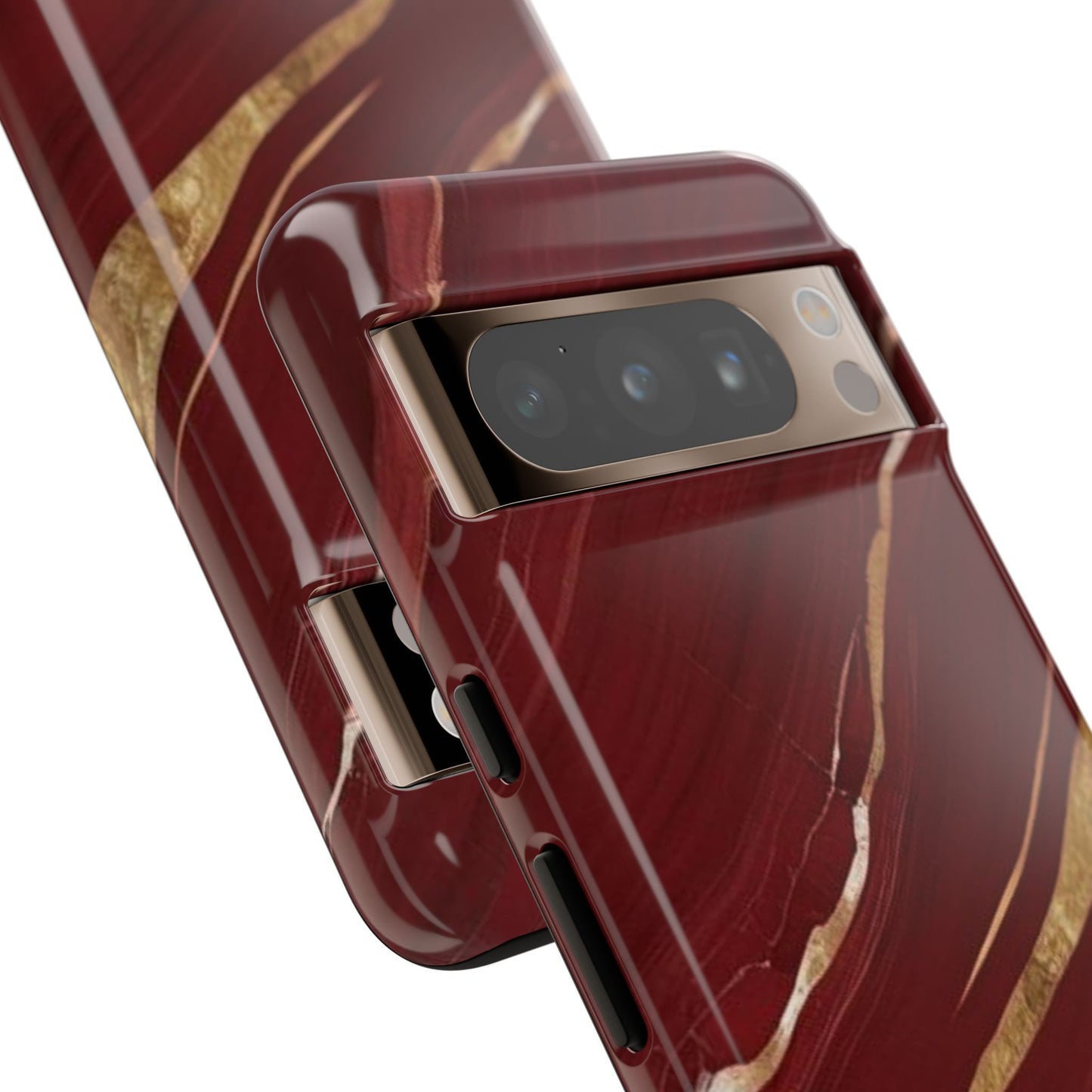 Elegant Red Marble Phone Case - Tough Cases, Stylish Phone Cover, Gift for Her, Luxe Cellphone Protection, Modern Accessories
