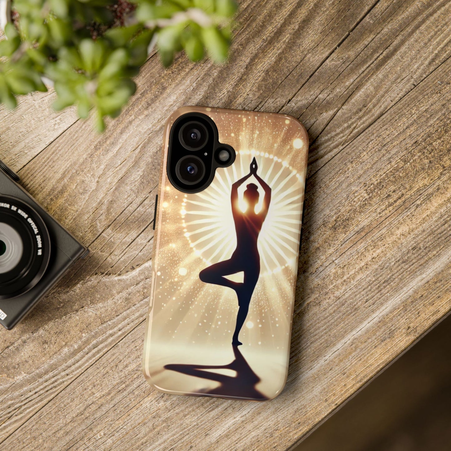 Yoga Phone Case, Glow in the Dark Tough Phone Cover, Inspirational Cell Phone Case, Gift for Yogis, Meditation Accessory