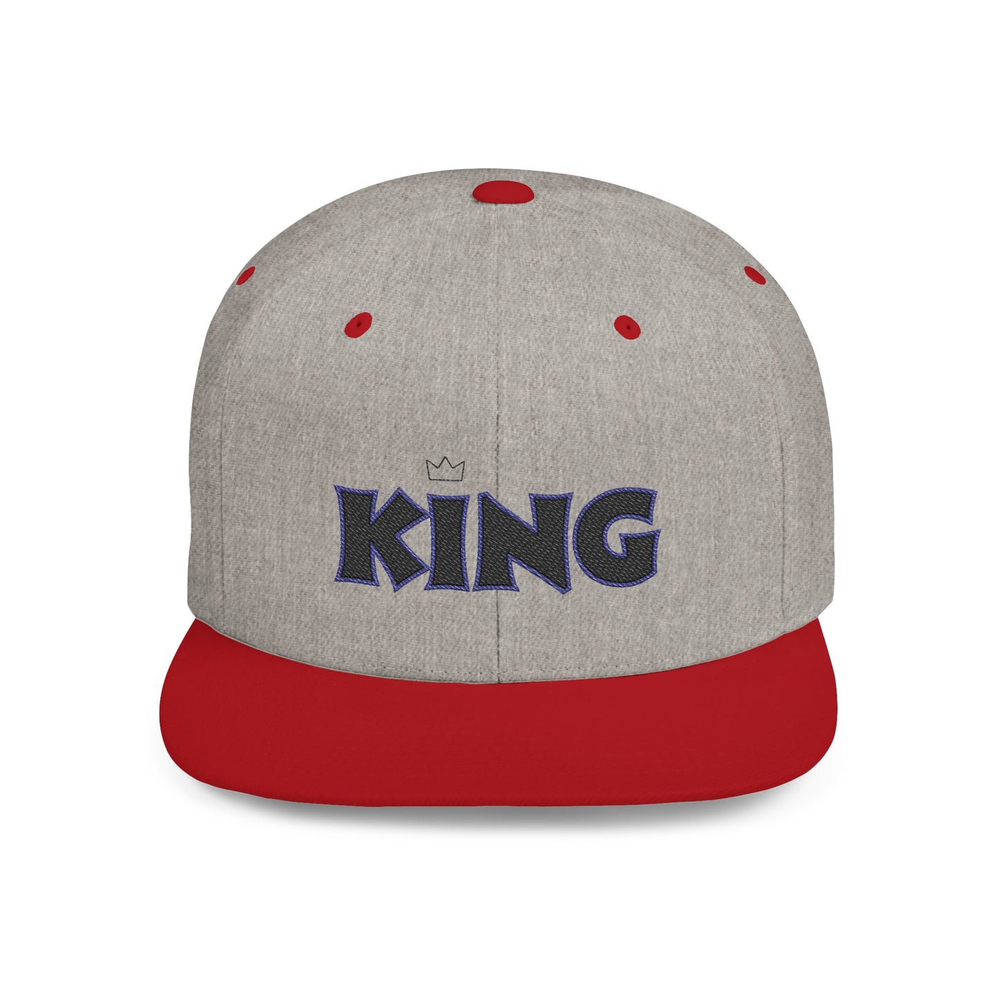 King Flat Bill Snapback Hat, Trendy Cap for Men, Streetwear Fashion, Gift for Him, Birthday or Father's Day Present
