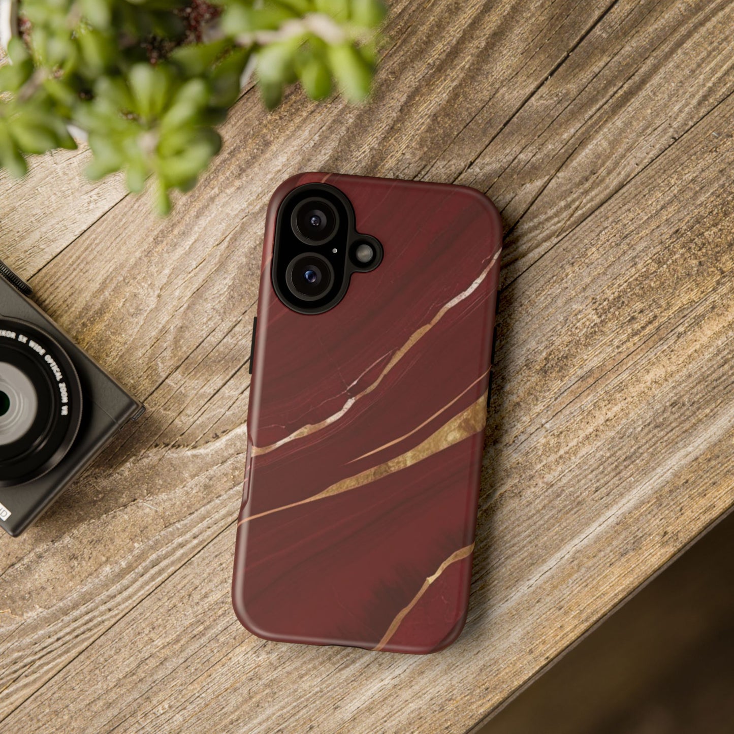 Elegant Red Marble Phone Case - Tough Cases, Stylish Phone Cover, Gift for Her, Luxe Cellphone Protection, Modern Accessories