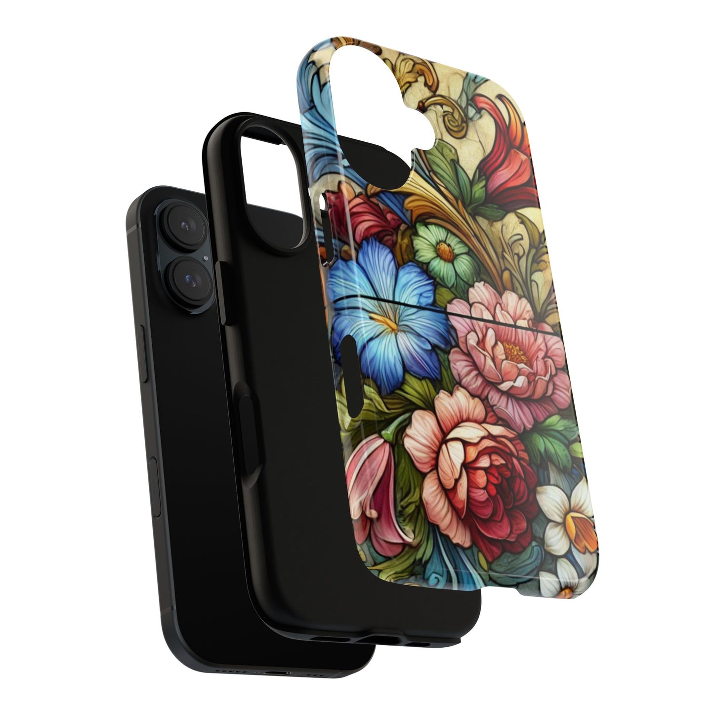 Floral Phone Case, Tough Cases with Colorful Floral Design, Gift for Her, Elegant Phone Cover, Spring Vibes, Unique Design