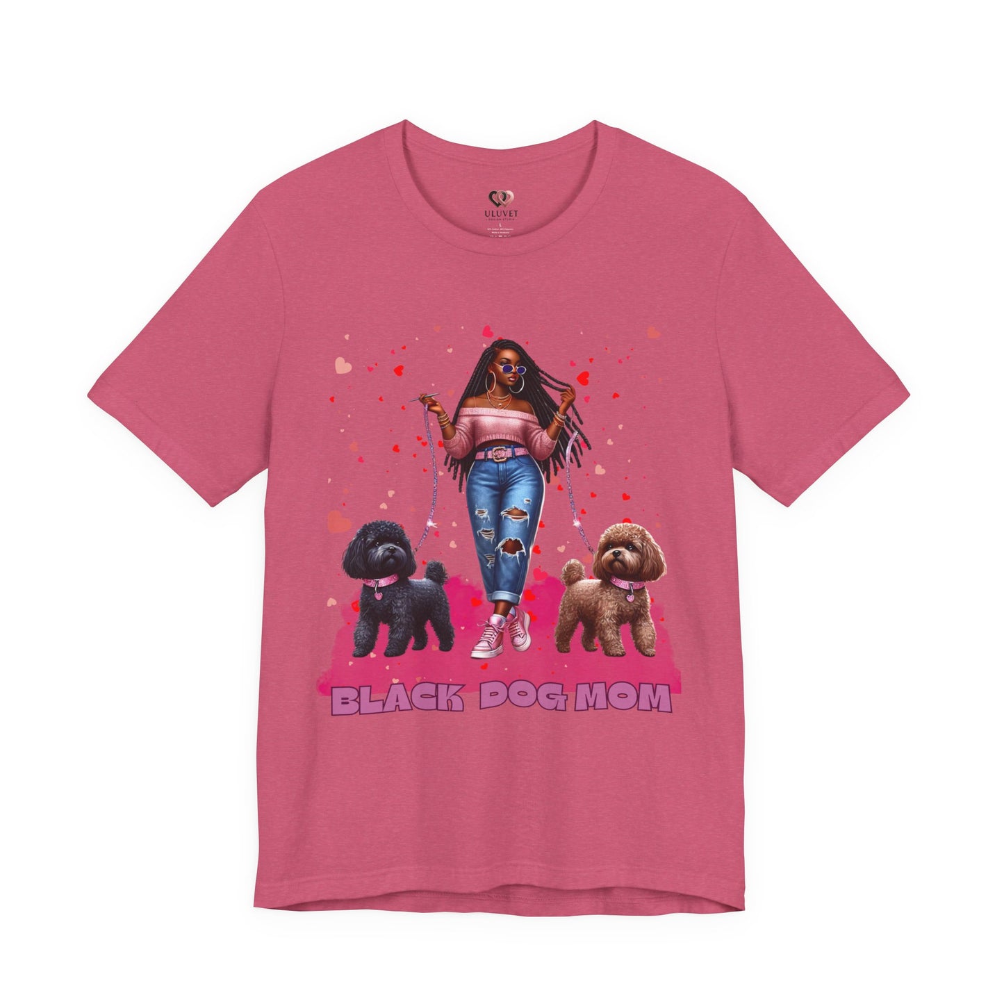 Black Dog Mom Tee, Cute Dog Lover Shirt, Pet Owner Gift, Valentine's Day Gift, Dog Mom Apparel, Animal Lover T-Shirt, Casual Style