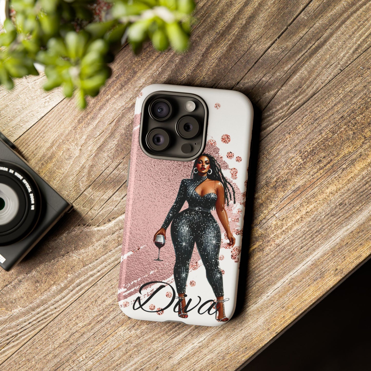 Glamorous Diva Cell Phone Case, Stylish Female Beauty Cover, Tough Cases for Women, Fabulous Girl Boss Accessories, Fashionable Lady Phone