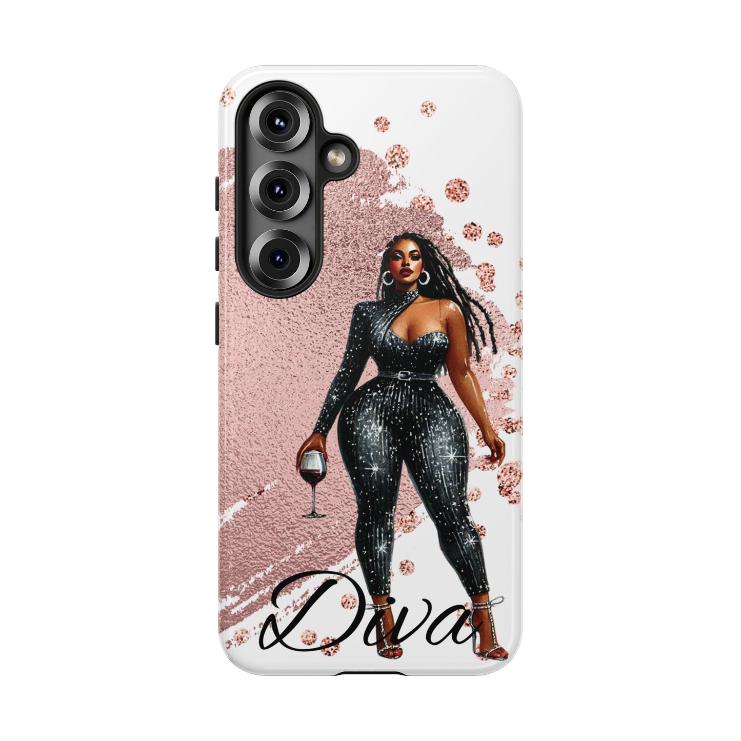 Glamorous Diva Cell Phone Case, Stylish Female Beauty Cover, Tough Cases for Women, Fabulous Girl Boss Accessories, Fashionable Lady Phone