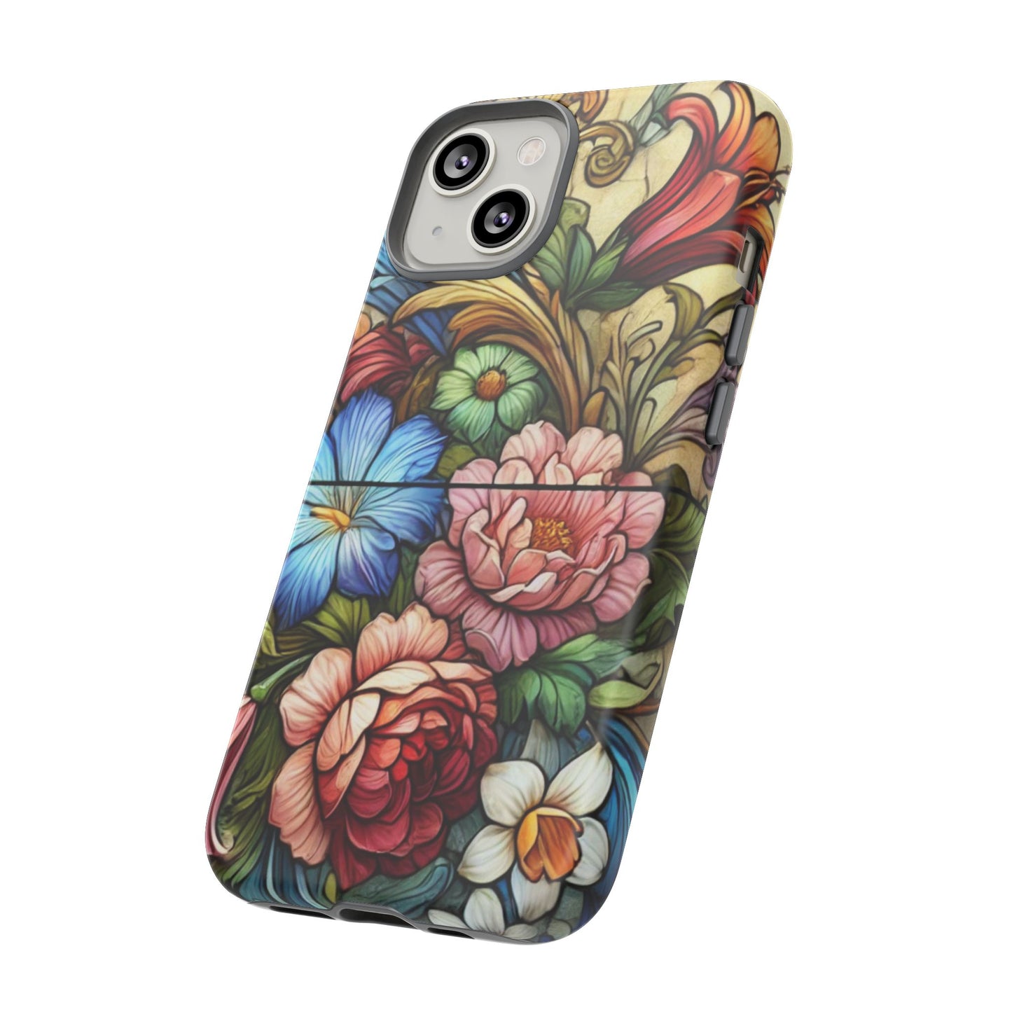 Floral Phone Case, Tough Cases with Colorful Floral Design, Gift for Her, Elegant Phone Cover, Spring Vibes, Unique Design