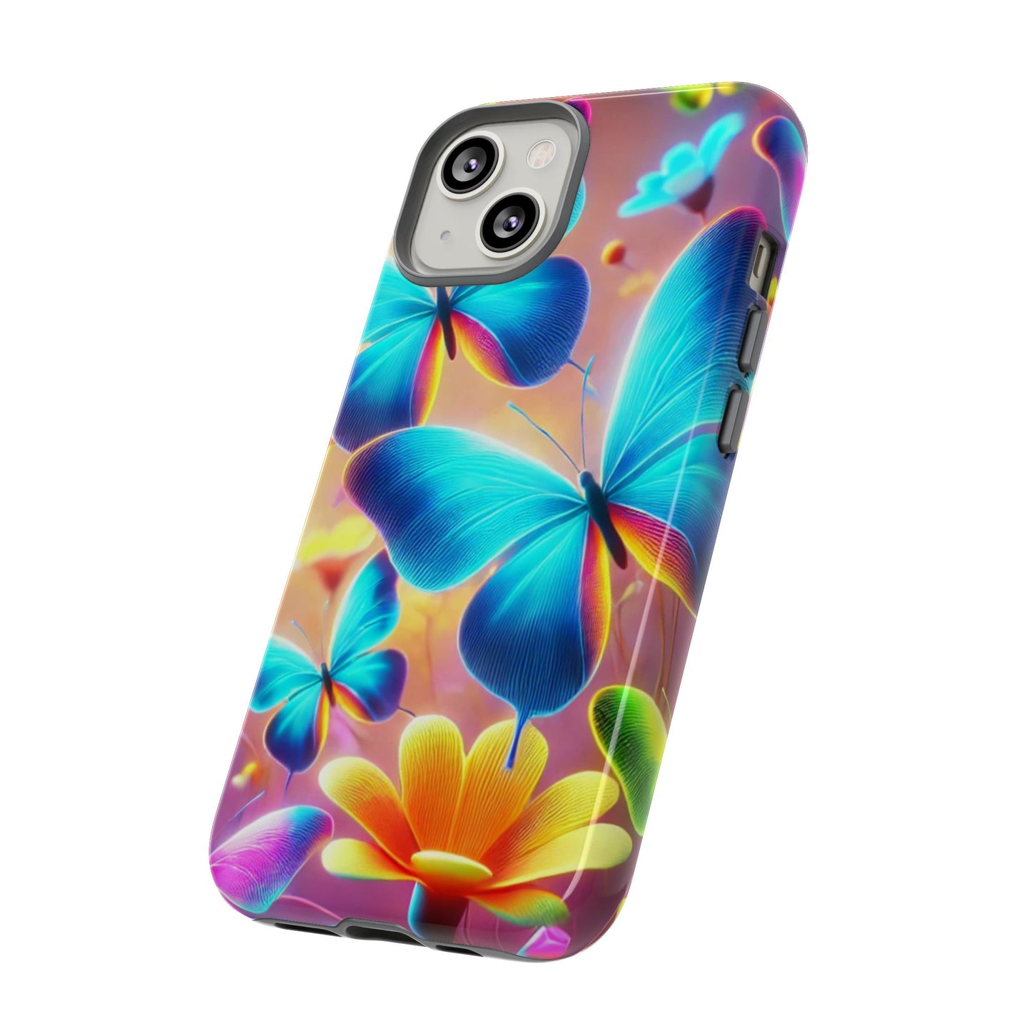 Vibrant Butterfly Phone Case | Colorful Floral Design, Cute Gift for Nature Lovers, Summer Vibes, Phone Accessories, Tough Cases