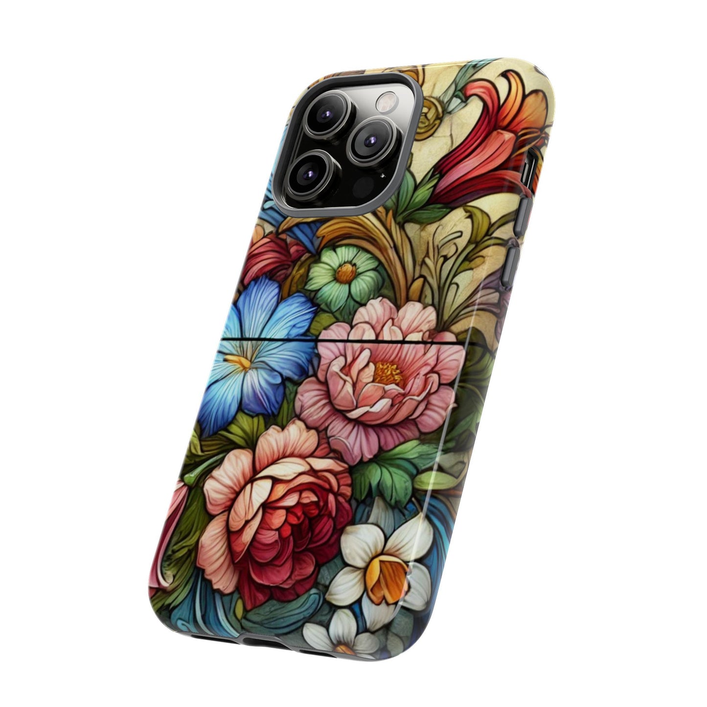 Floral Phone Case, Tough Cases with Colorful Floral Design, Gift for Her, Elegant Phone Cover, Spring Vibes, Unique Design