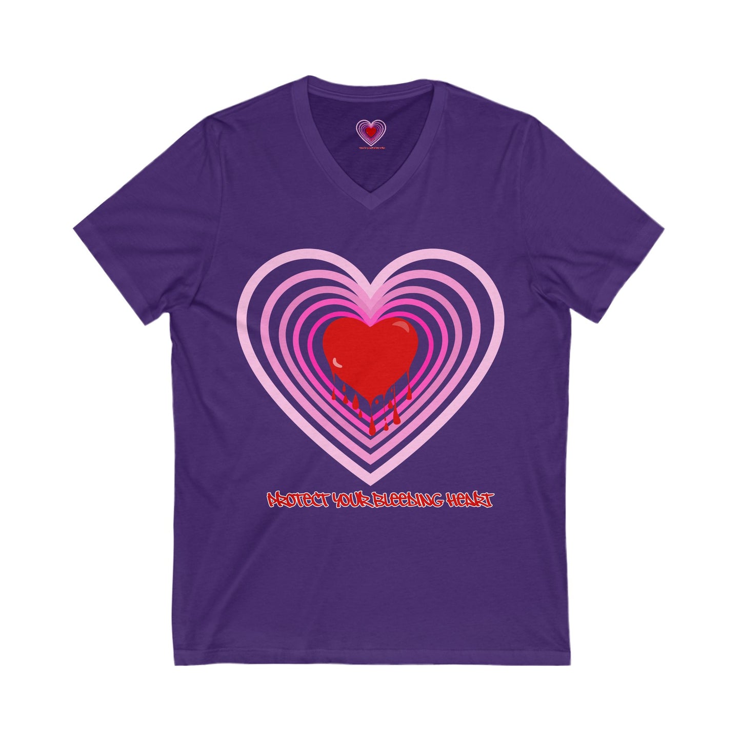 Heart Protection V-Neck Tee, Cute Love Shirt, Valentine's Day Gift, Unisex Graphic Tee, Romantic Wear, Heartfelt Apparel