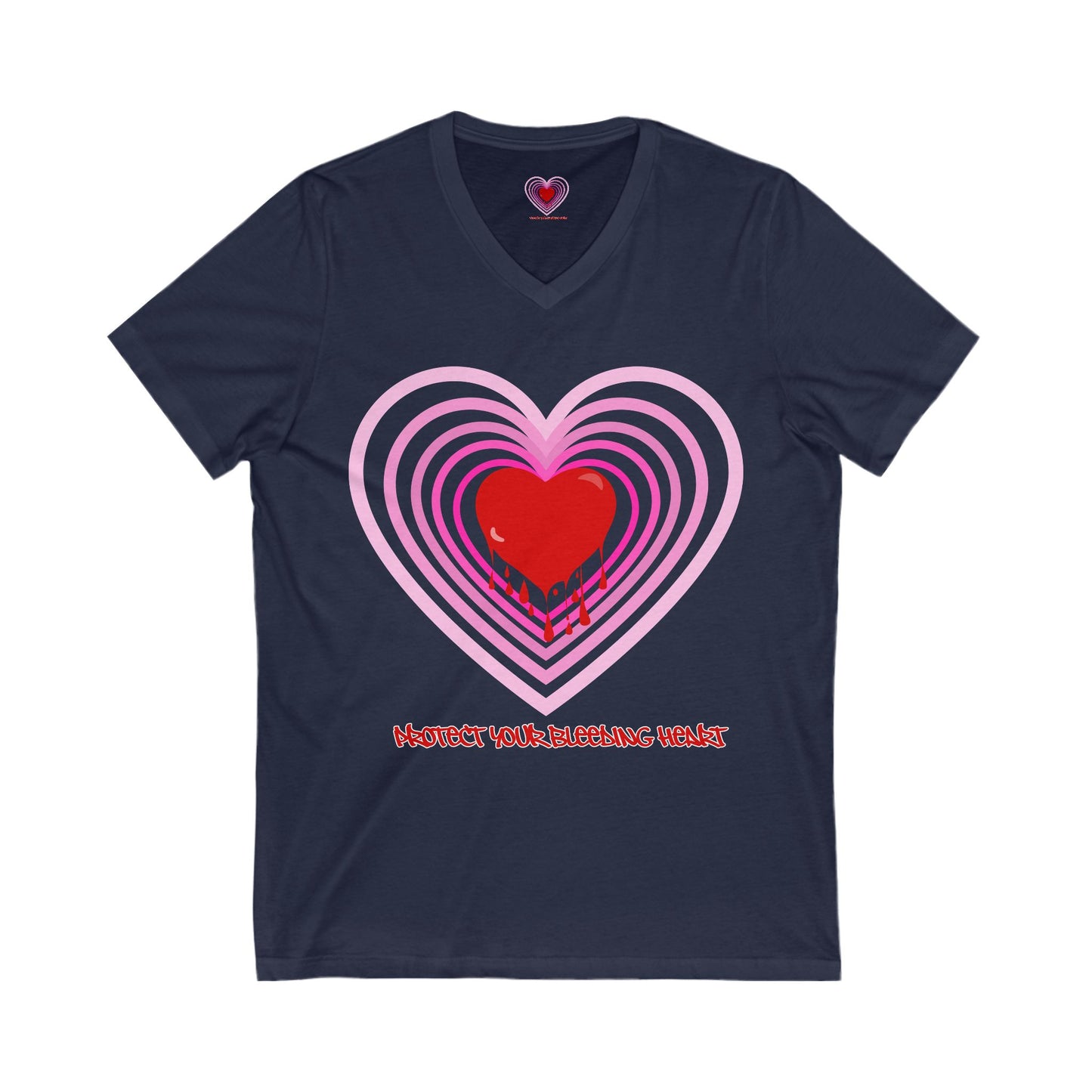 Heart Protection V-Neck Tee, Cute Love Shirt, Valentine's Day Gift, Unisex Graphic Tee, Romantic Wear, Heartfelt Apparel