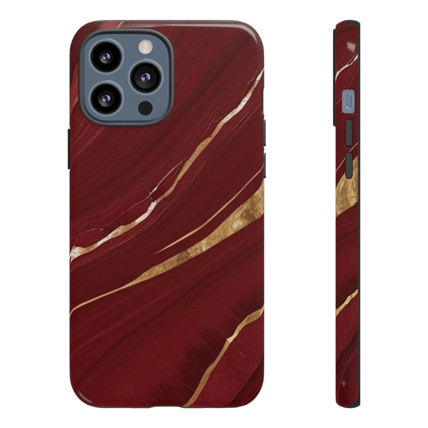 Elegant Red Marble Phone Case - Tough Cases, Stylish Phone Cover, Gift for Her, Luxe Cellphone Protection, Modern Accessories