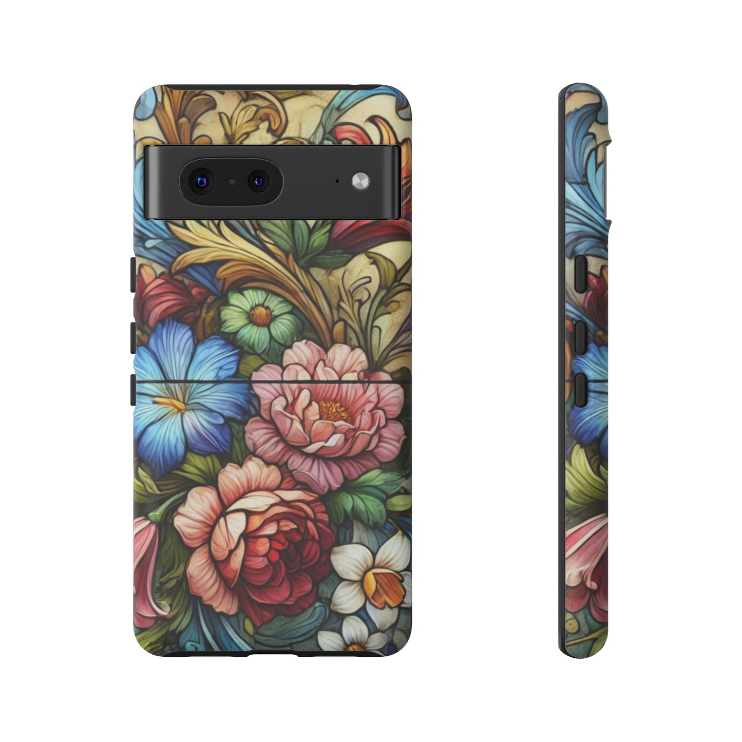 Floral Phone Case, Tough Cases with Colorful Floral Design, Gift for Her, Elegant Phone Cover, Spring Vibes, Unique Design