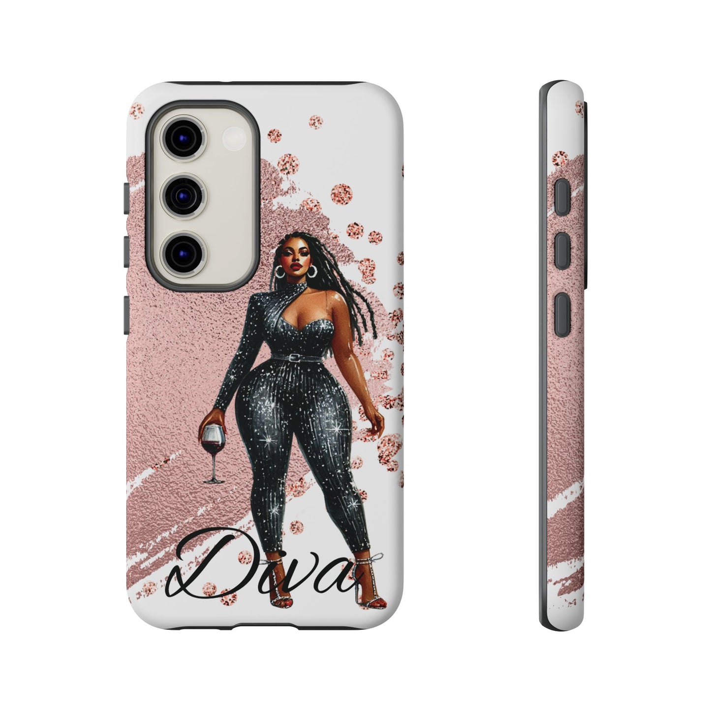Glamorous Diva Cell Phone Case, Stylish Female Beauty Cover, Tough Cases for Women, Fabulous Girl Boss Accessories, Fashionable Lady Phone