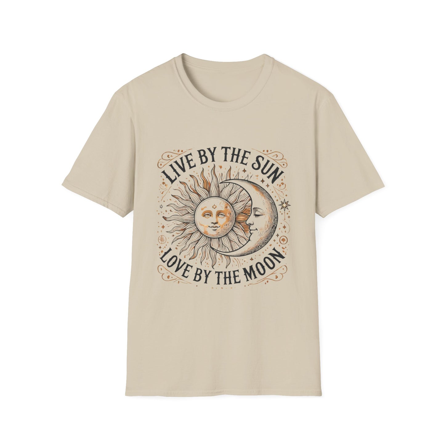 Celestial Quote T-Shirt, Unisex Softstyle T-Shirt, Sun and Moon Graphic Tee, Boho Style T-Shirt, Astrology Lovers Gift, Nature Lover Apparel