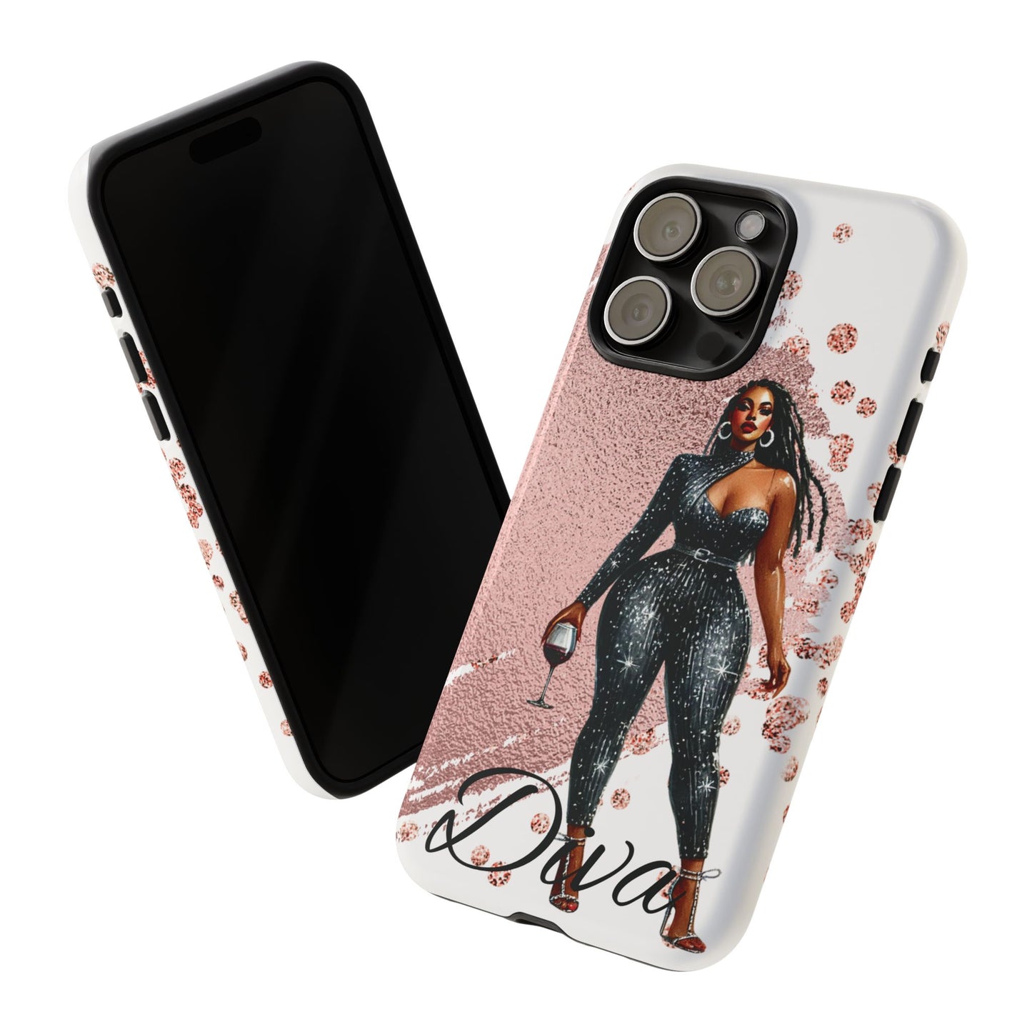 Glamorous Diva Cell Phone Case, Stylish Female Beauty Cover, Tough Cases for Women, Fabulous Girl Boss Accessories, Fashionable Lady Phone