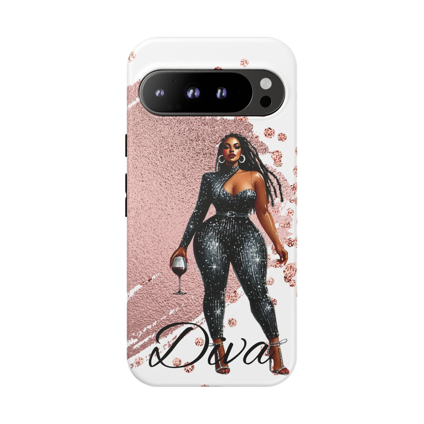 Glamorous Diva Cell Phone Case, Stylish Female Beauty Cover, Tough Cases for Women, Fabulous Girl Boss Accessories, Fashionable Lady Phone