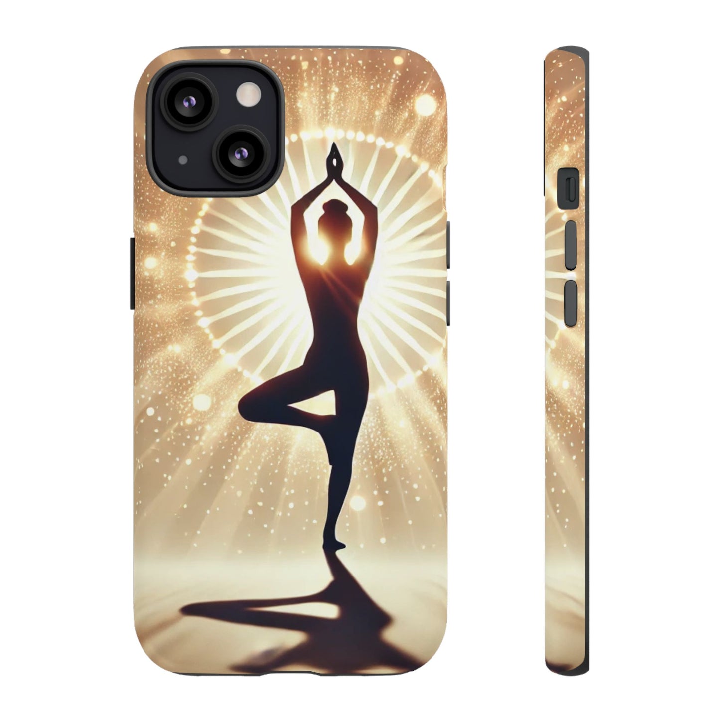 Yoga Phone Case, Glow in the Dark Tough Phone Cover, Inspirational Cell Phone Case, Gift for Yogis, Meditation Accessory