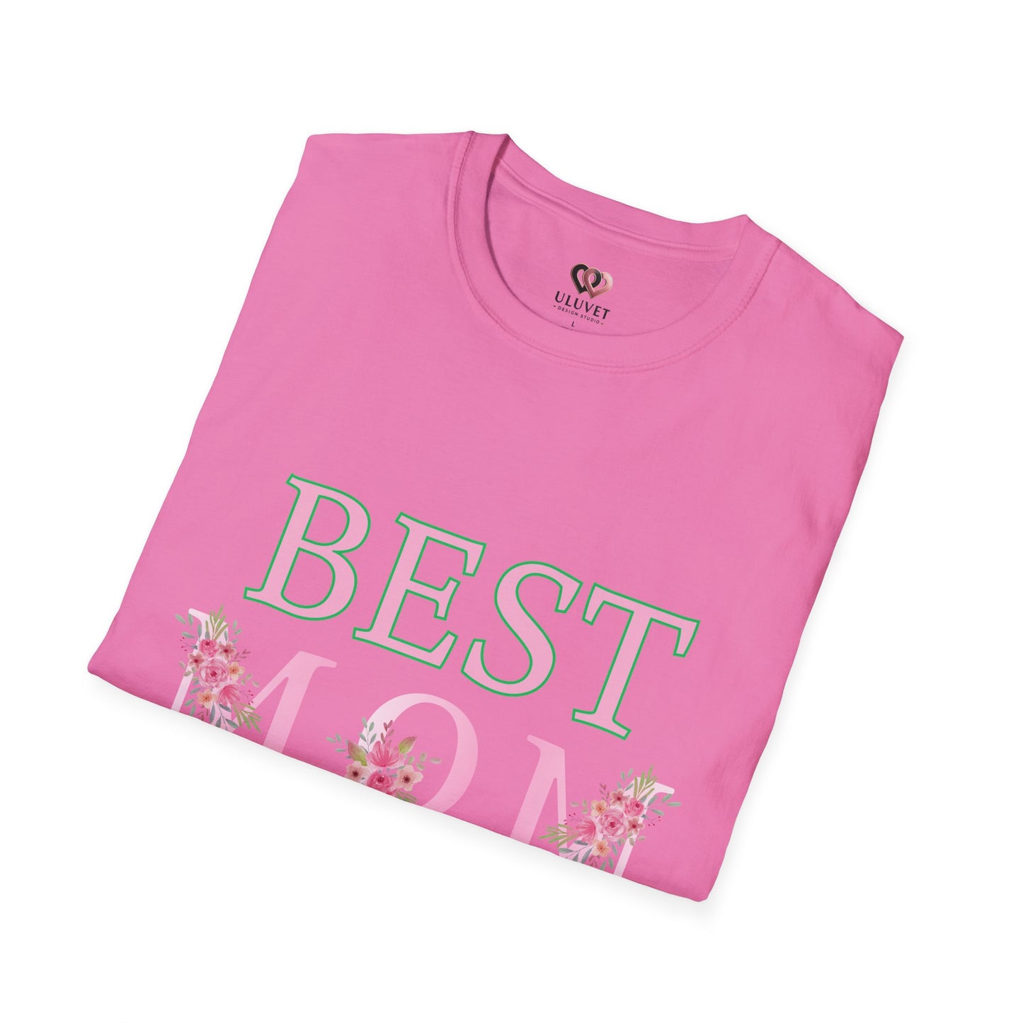 Best Mom Unisex Softstyle T-Shirt | Perfect Gift for Mother's Day, Birthday, Casual Wear, Floral Design, Family Gatherings