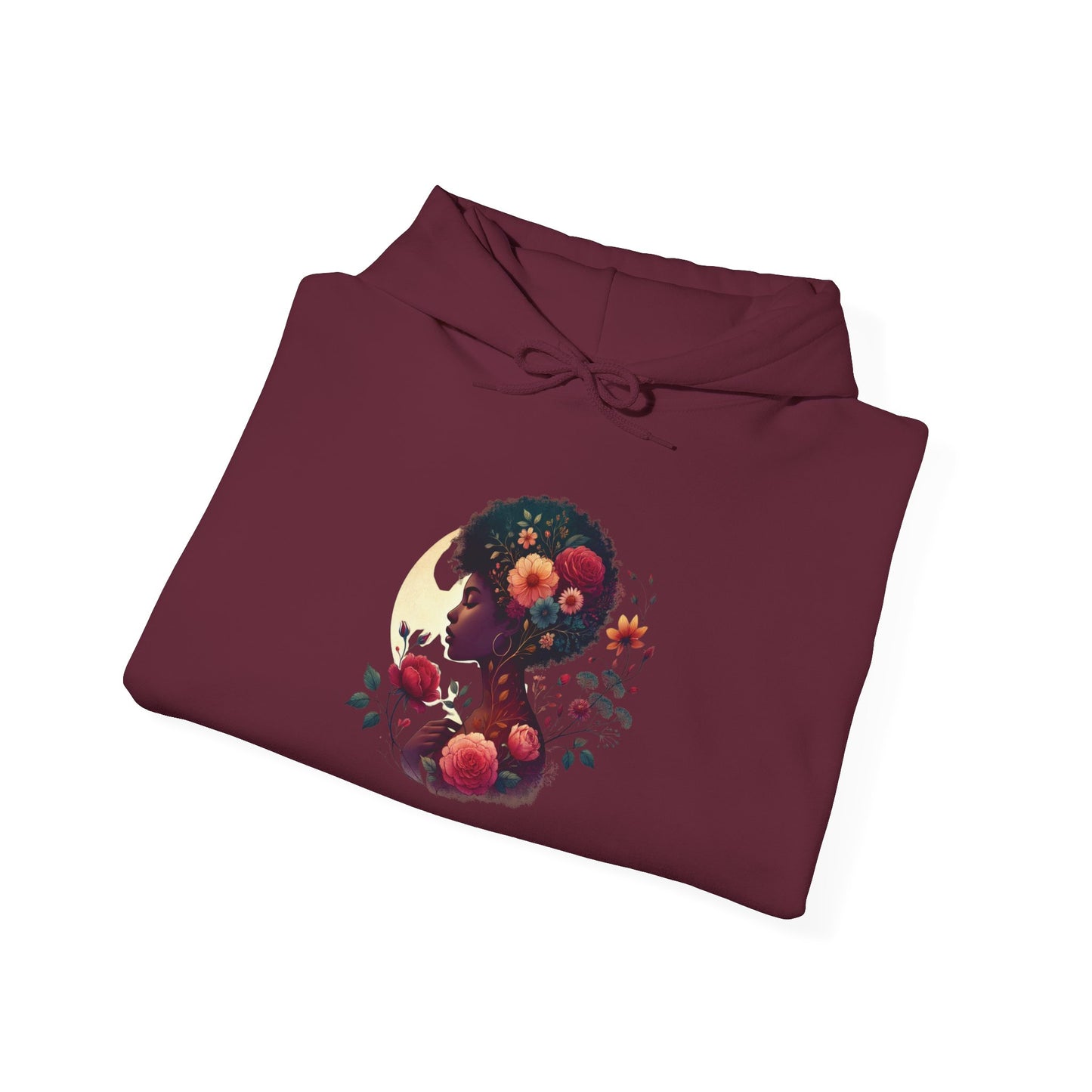 Floral Moon Hoodie - Cozy Sweatshirt, Unisex Sweatshirt, Gift for Her, Fall Fashion, Aesthetic Hooded Sweatshirt