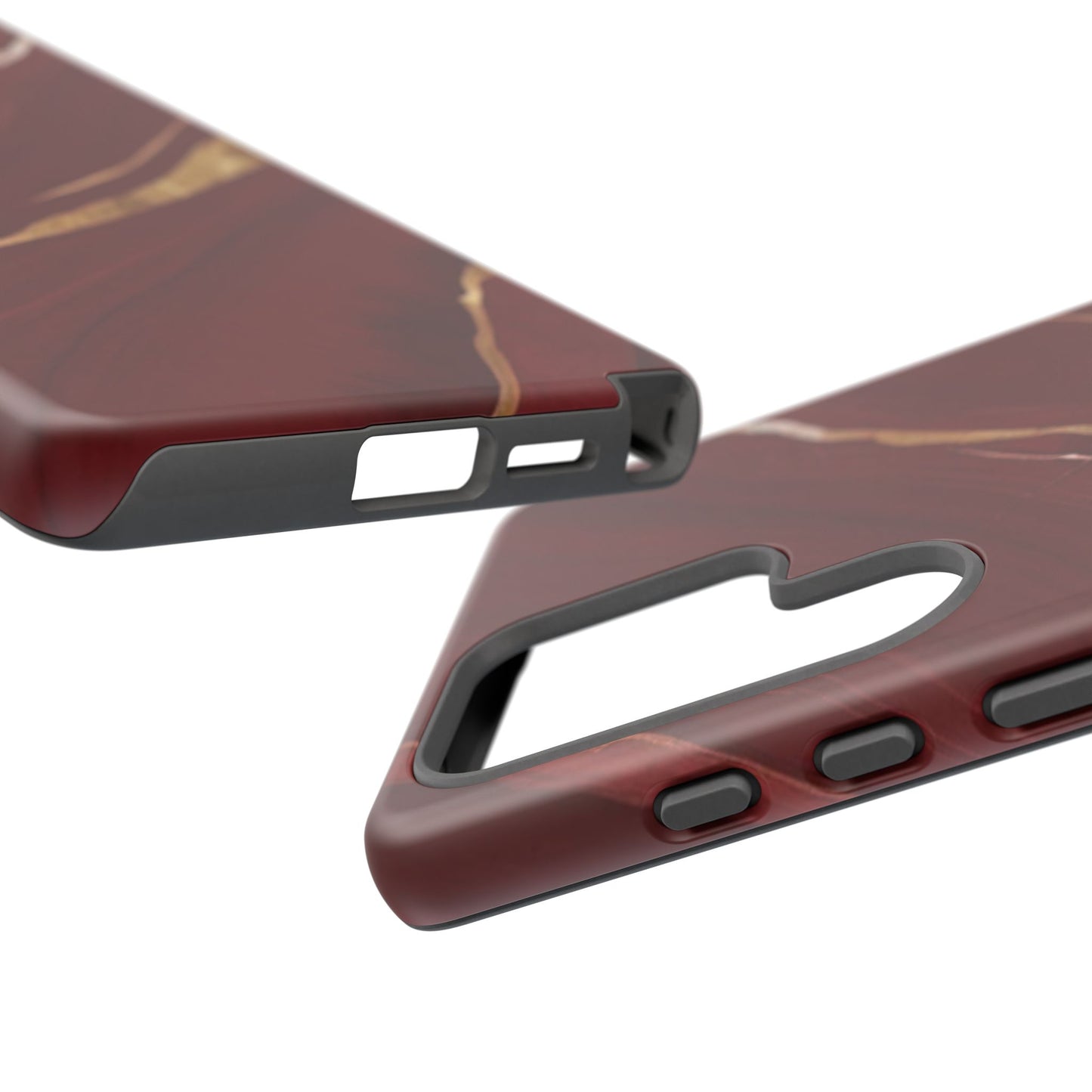 Elegant Red Marble Phone Case - Tough Cases, Stylish Phone Cover, Gift for Her, Luxe Cellphone Protection, Modern Accessories