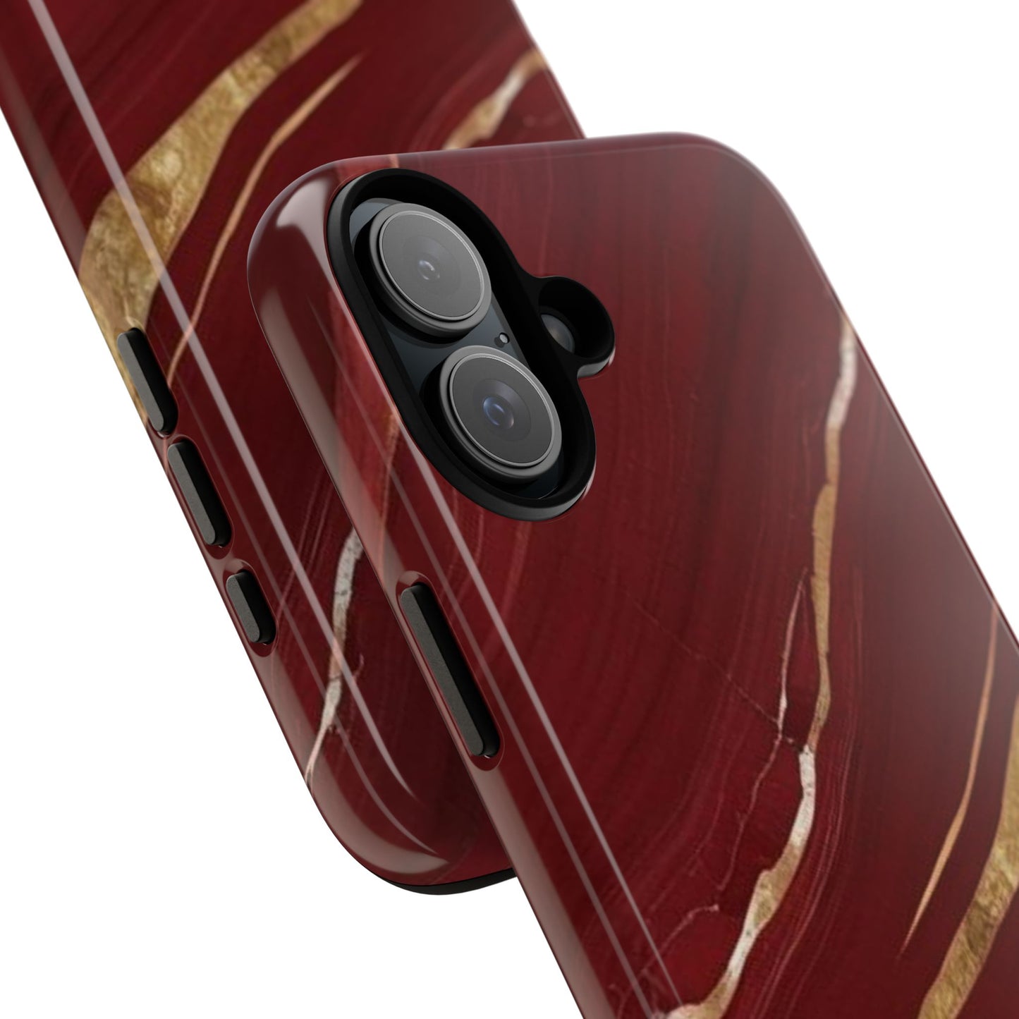 Elegant Red Marble Phone Case - Tough Cases, Stylish Phone Cover, Gift for Her, Luxe Cellphone Protection, Modern Accessories