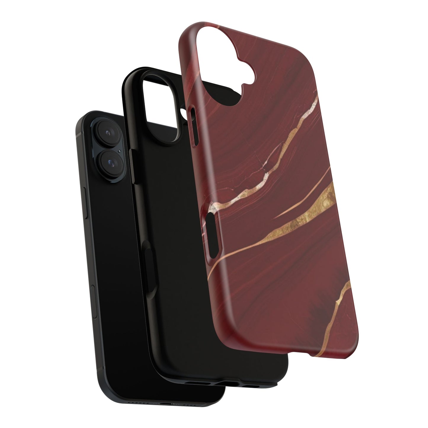 Elegant Red Marble Phone Case - Tough Cases, Stylish Phone Cover, Gift for Her, Luxe Cellphone Protection, Modern Accessories