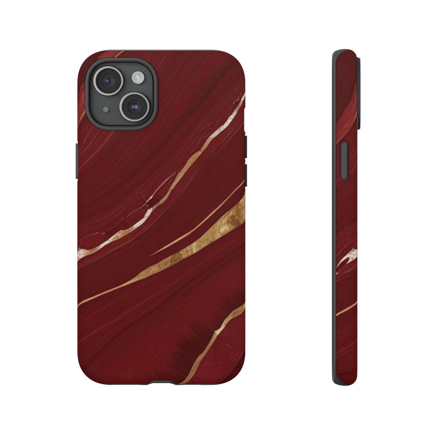 Elegant Red Marble Phone Case - Tough Cases, Stylish Phone Cover, Gift for Her, Luxe Cellphone Protection, Modern Accessories