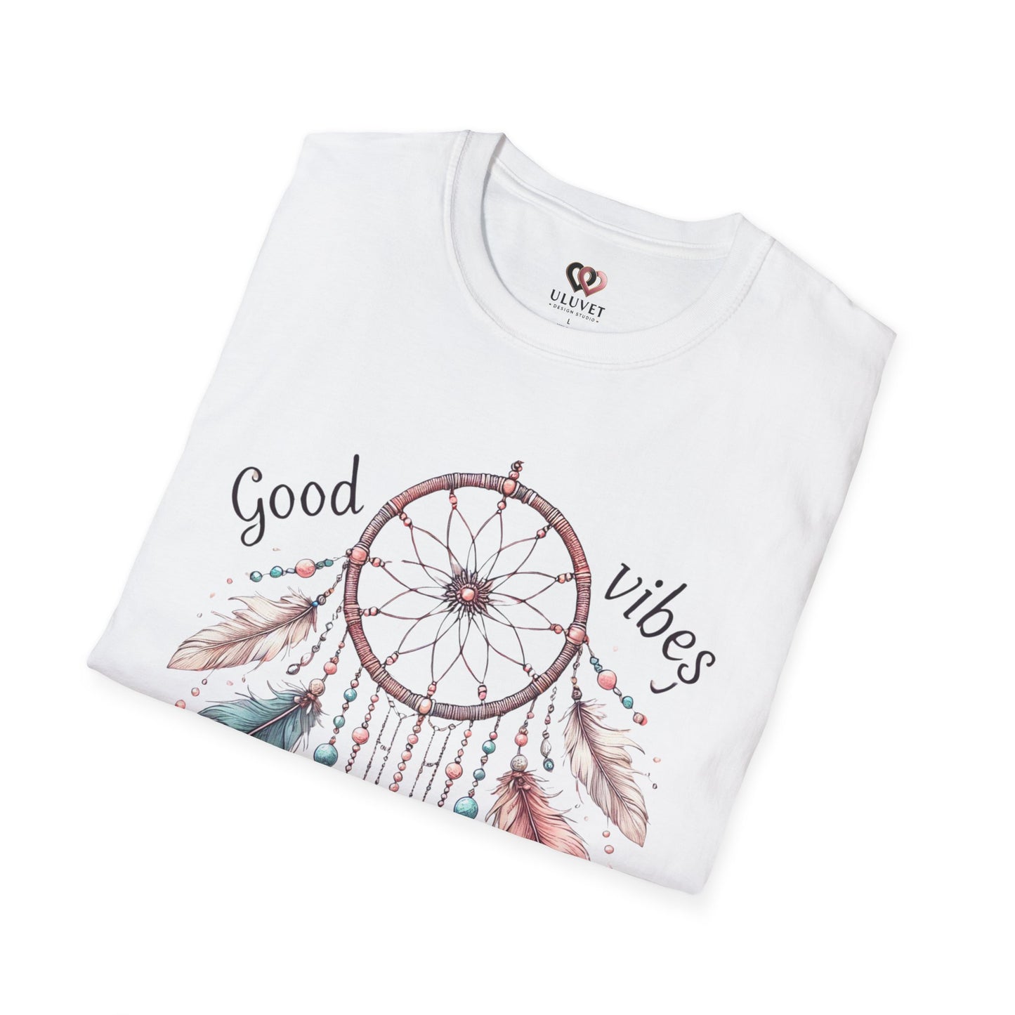 Good Vibes Dreamcatcher Unisex Softstyle T-Shirt, Boho Tee, Festival Shirt, Gift for Her, Positive Energy Apparel
