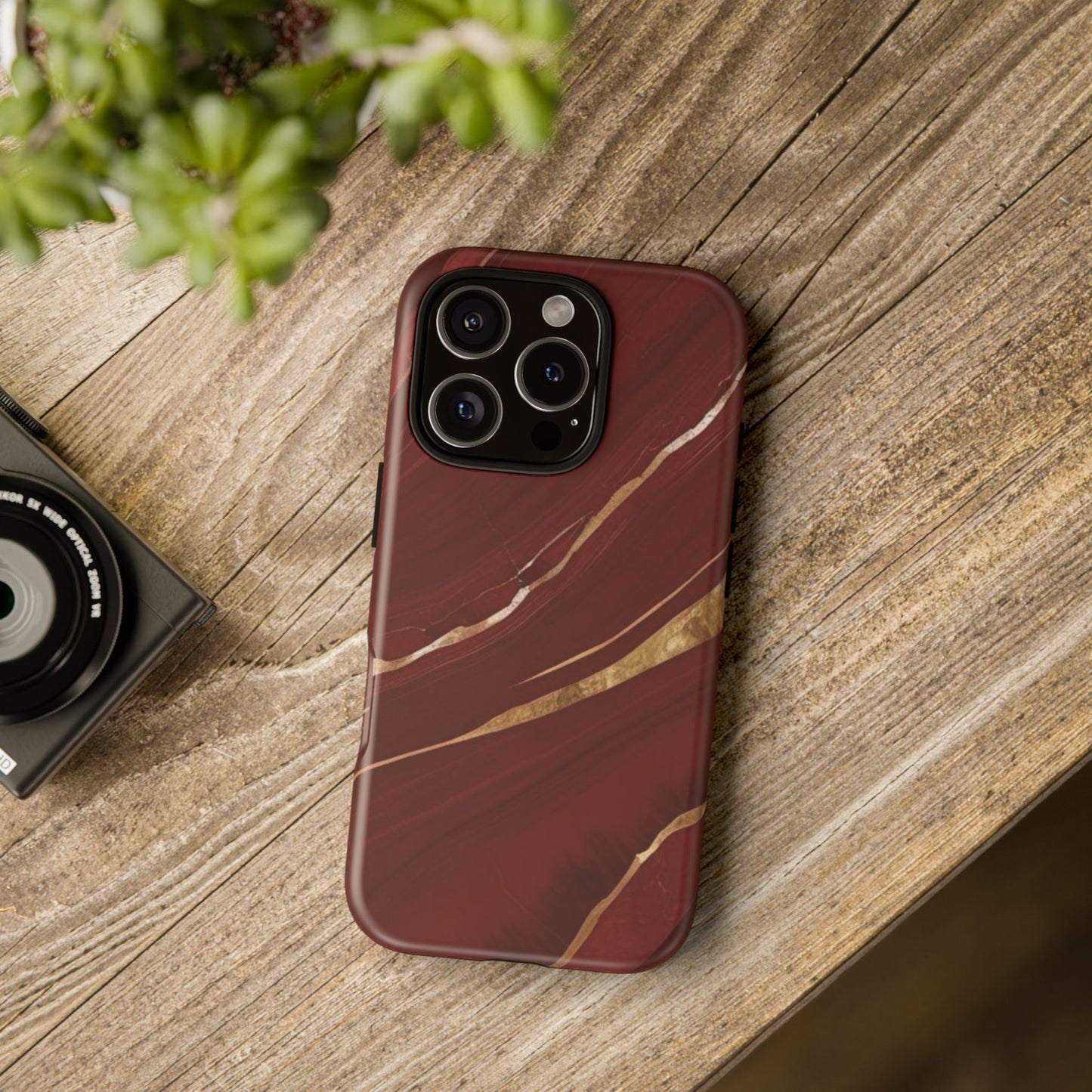 Elegant Red Marble Phone Case - Tough Cases, Stylish Phone Cover, Gift for Her, Luxe Cellphone Protection, Modern Accessories
