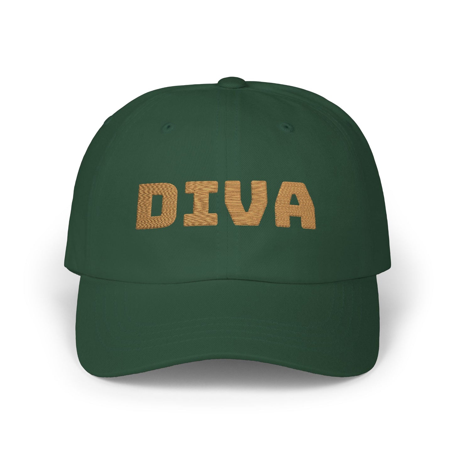 Diva Classic Dad Cap, Trendy White Hat, Casual Wear, Gift for Her, Stylish Sun Hat, Perfect for Summer Days