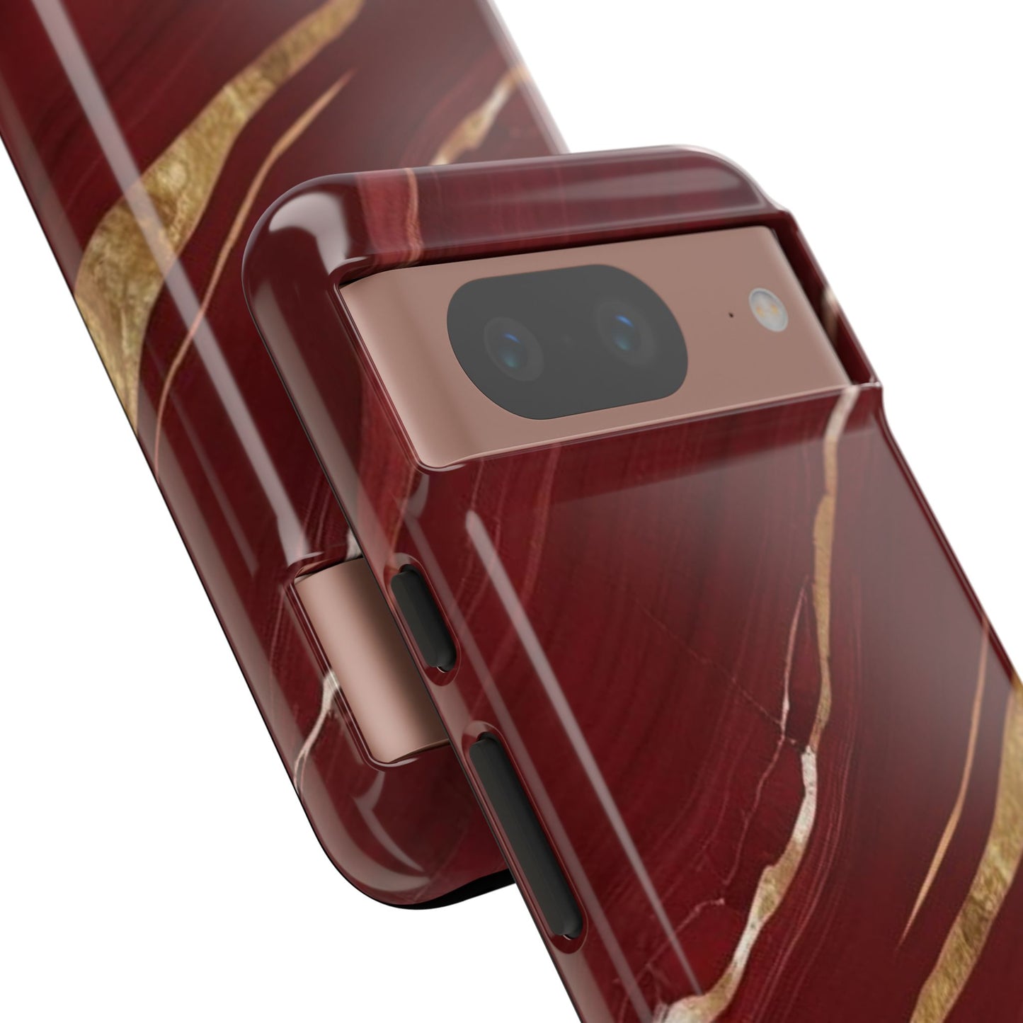 Elegant Red Marble Phone Case - Tough Cases, Stylish Phone Cover, Gift for Her, Luxe Cellphone Protection, Modern Accessories