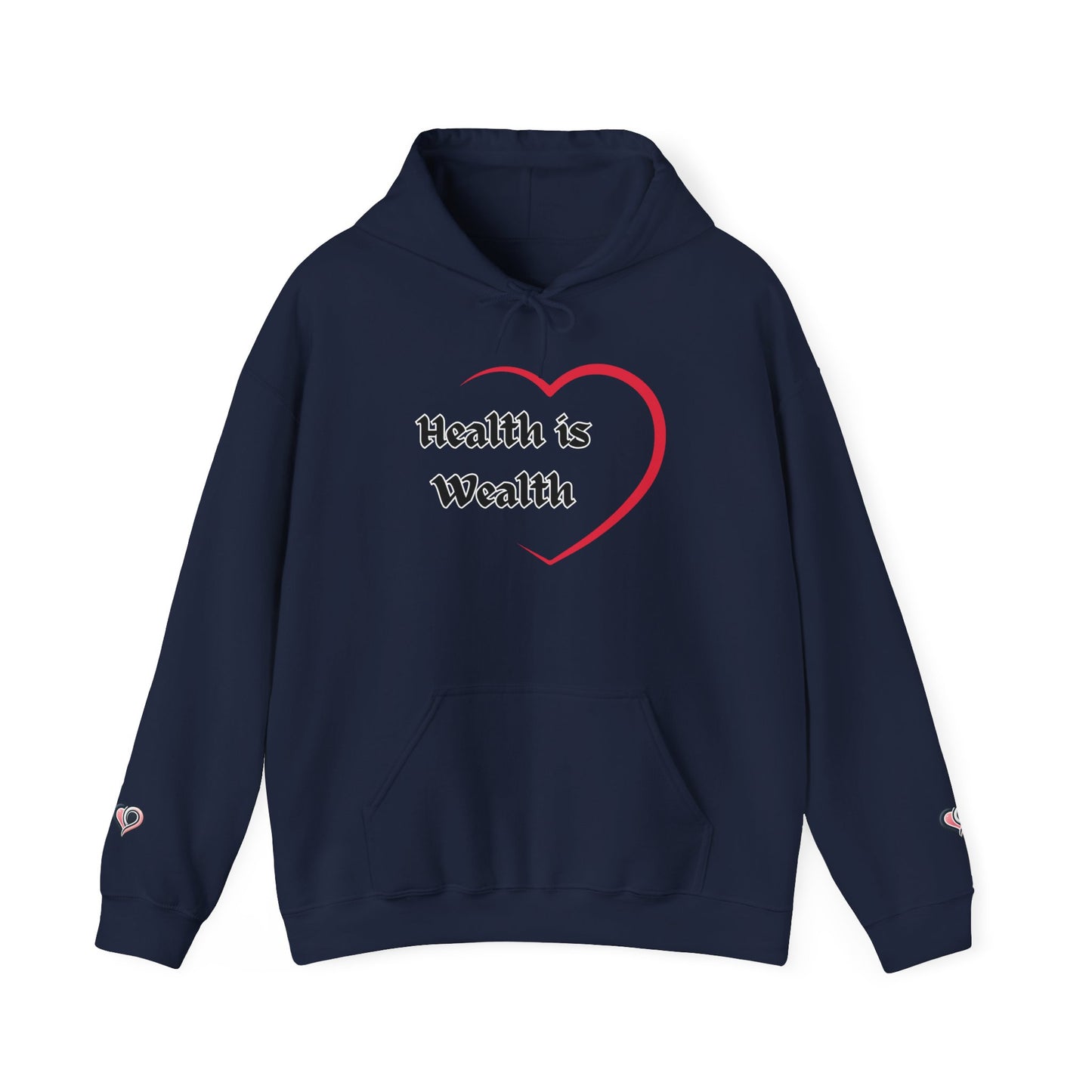 Health is Wealth Hoodie, Motivational Sweatshirt, Unisex Pullover, Fitness Gift, Cozy Lounge Wear