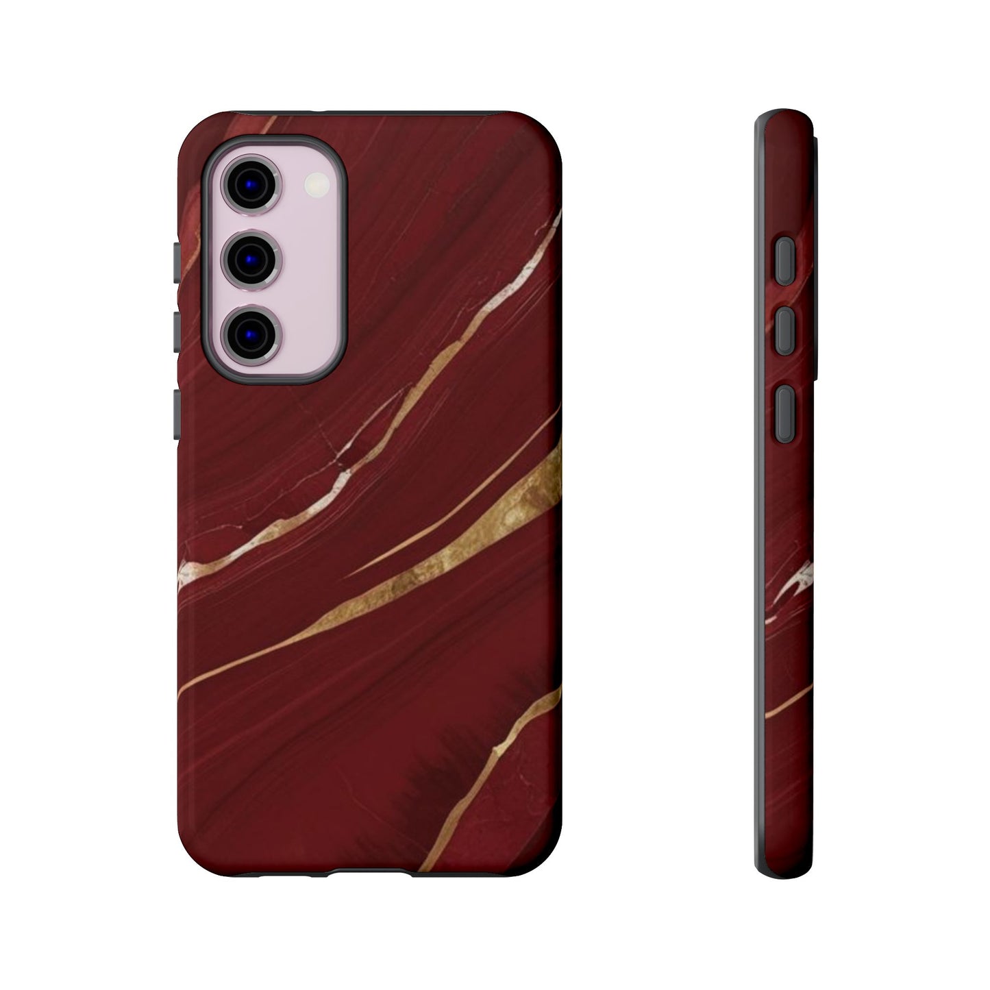 Elegant Red Marble Phone Case - Tough Cases, Stylish Phone Cover, Gift for Her, Luxe Cellphone Protection, Modern Accessories