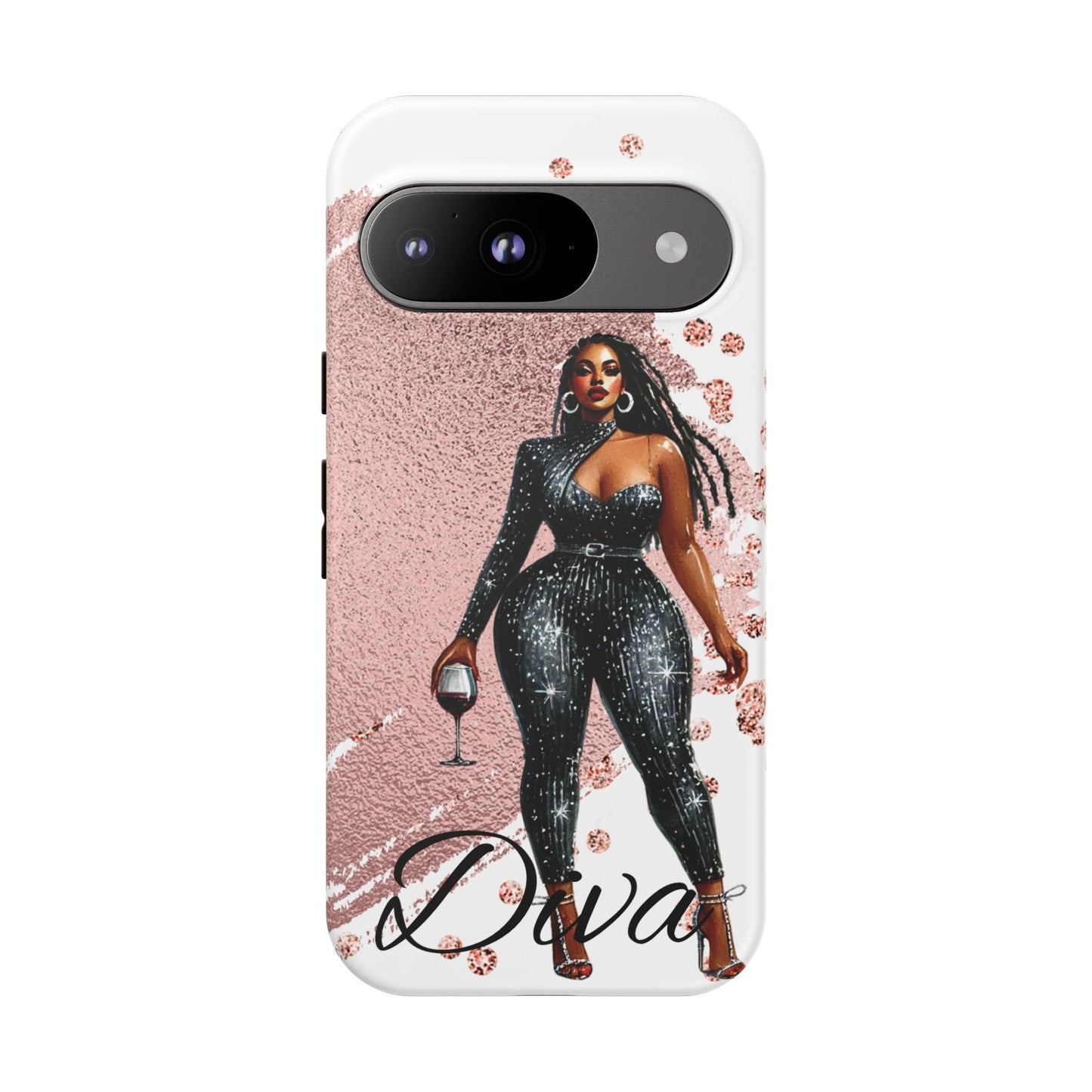 Glamorous Diva Cell Phone Case, Stylish Female Beauty Cover, Tough Cases for Women, Fabulous Girl Boss Accessories, Fashionable Lady Phone