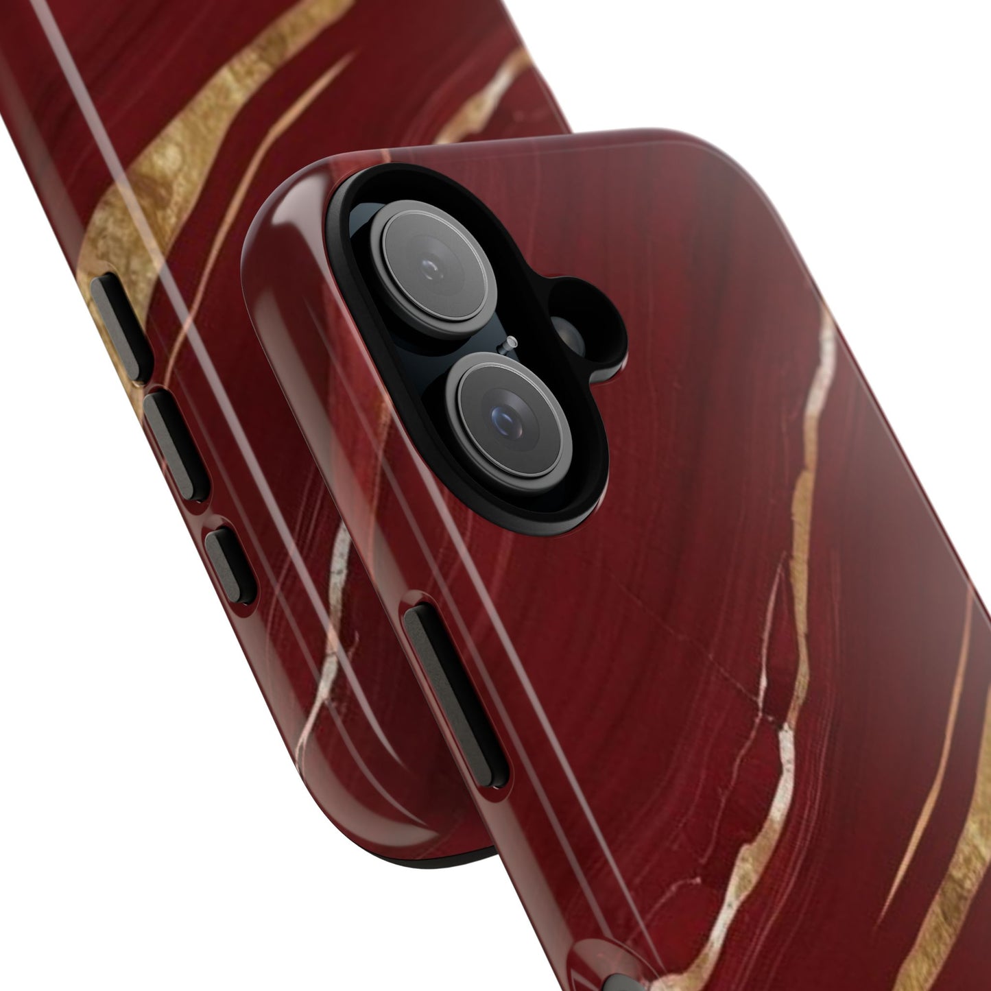 Elegant Red Marble Phone Case - Tough Cases, Stylish Phone Cover, Gift for Her, Luxe Cellphone Protection, Modern Accessories
