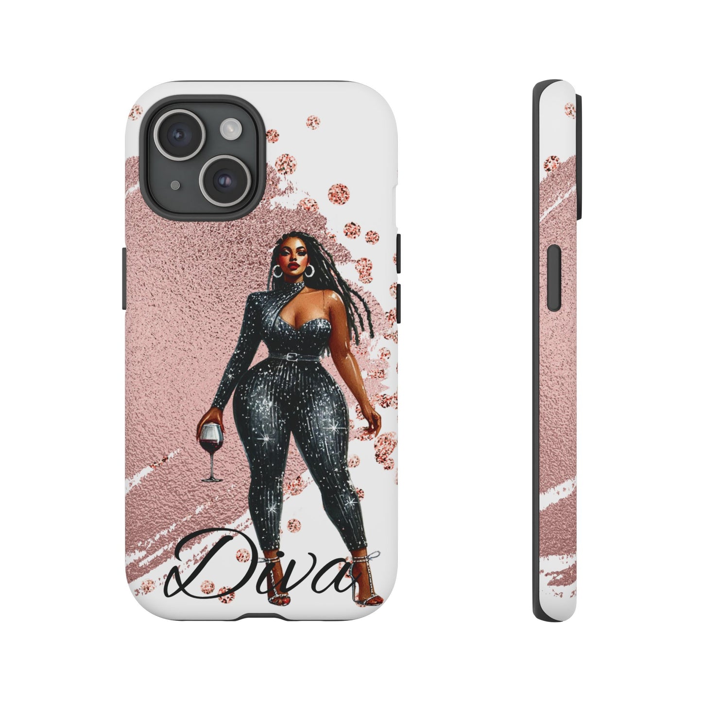 Glamorous Diva Cell Phone Case, Stylish Female Beauty Cover, Tough Cases for Women, Fabulous Girl Boss Accessories, Fashionable Lady Phone