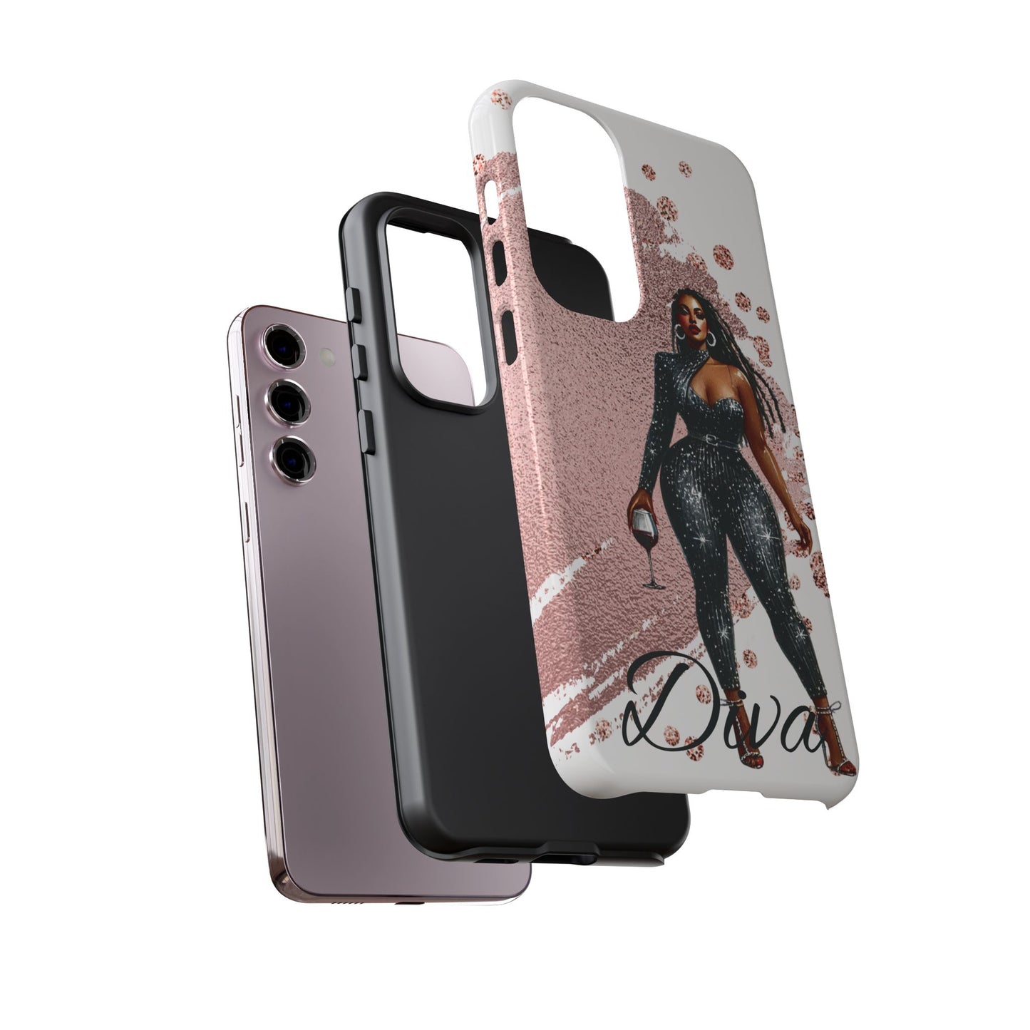 Glamorous Diva Cell Phone Case, Stylish Female Beauty Cover, Tough Cases for Women, Fabulous Girl Boss Accessories, Fashionable Lady Phone