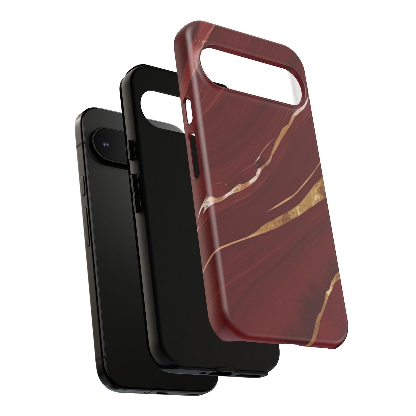 Elegant Red Marble Phone Case - Tough Cases, Stylish Phone Cover, Gift for Her, Luxe Cellphone Protection, Modern Accessories
