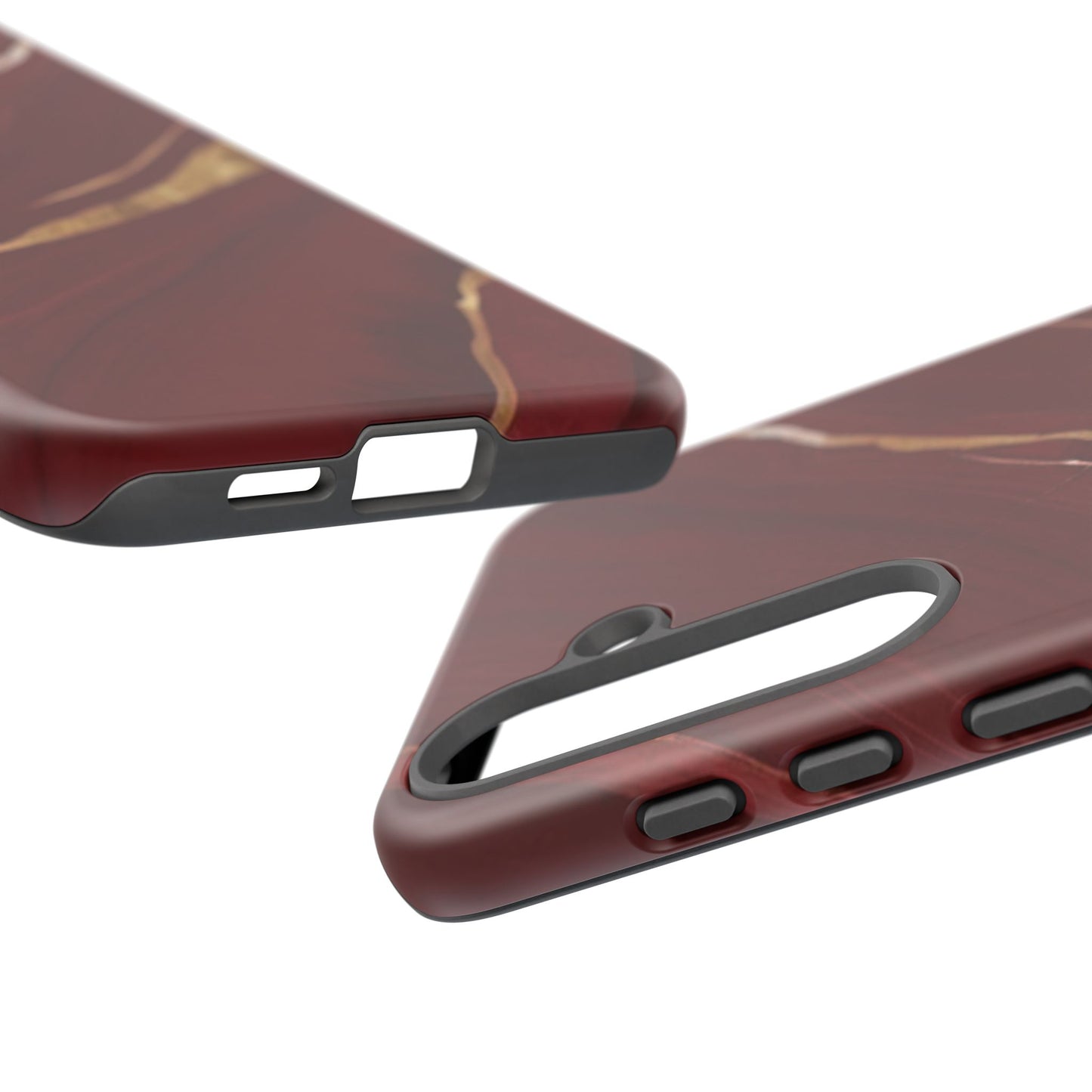 Elegant Red Marble Phone Case - Tough Cases, Stylish Phone Cover, Gift for Her, Luxe Cellphone Protection, Modern Accessories