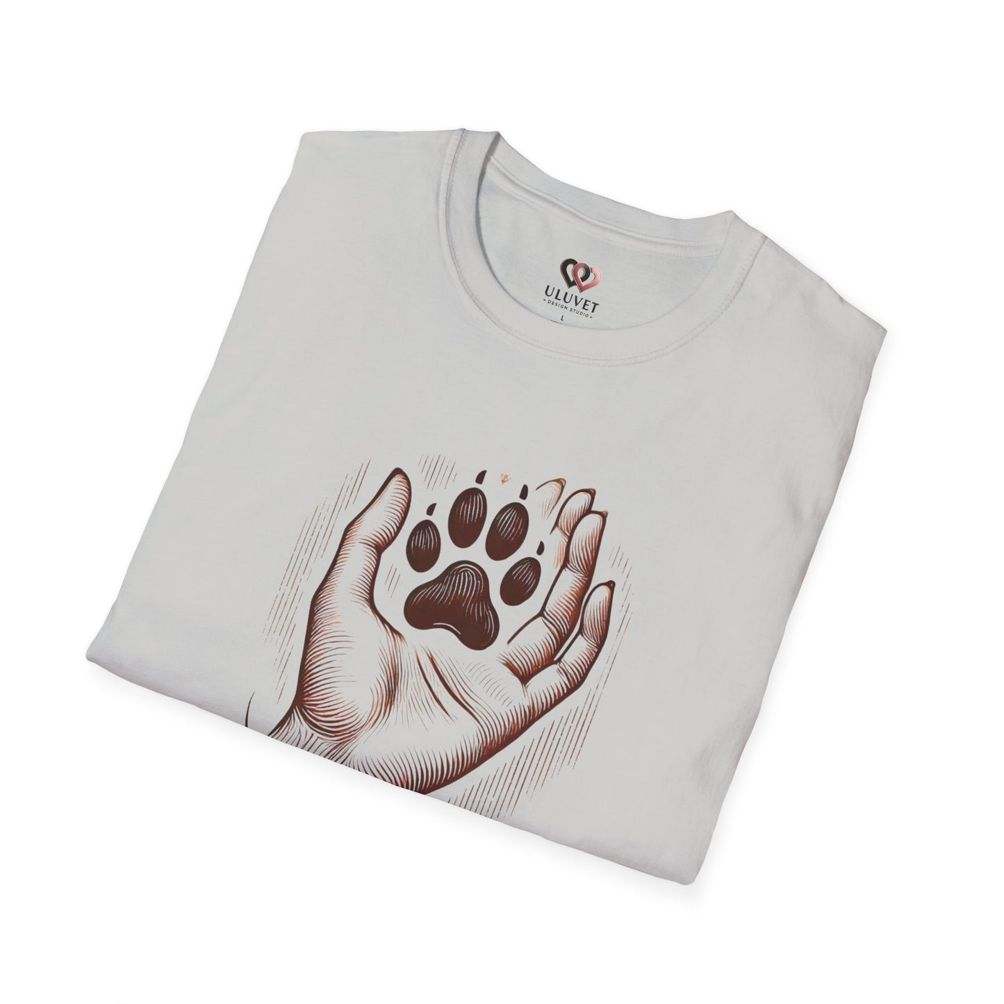 Paw Print Hand Unisex T-Shirt, Pet Lover Gift, Animal Rescue Shirt, Dog Mom Dad Apparel, Birthday, Adoption Day, Casual Wear