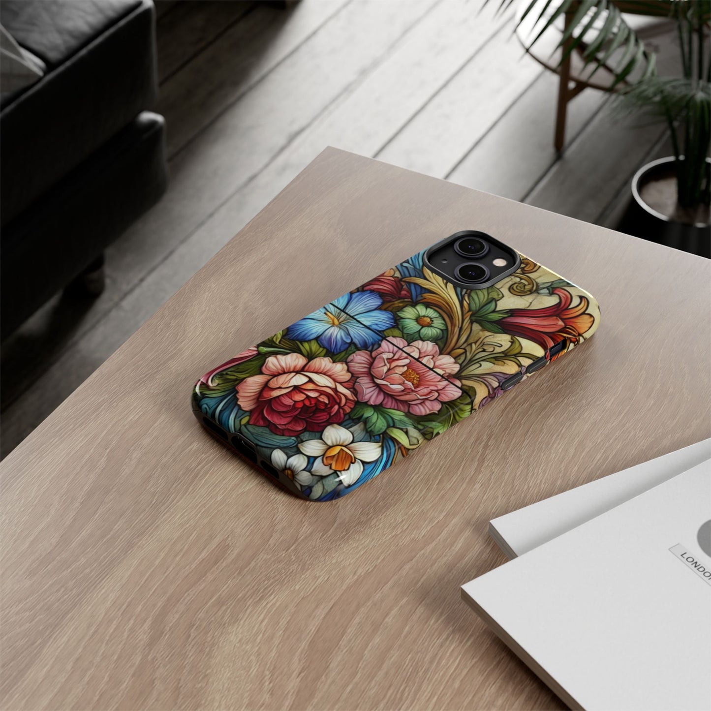 Floral Phone Case, Tough Cases with Colorful Floral Design, Gift for Her, Elegant Phone Cover, Spring Vibes, Unique Design