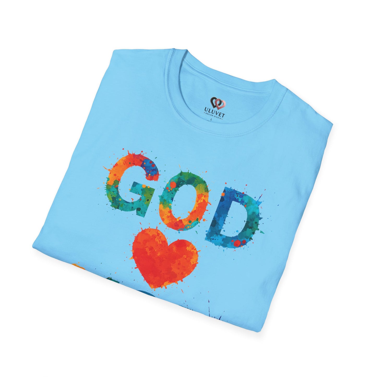 Colorful "God Loves You" Unisex T-Shirt, Inspirational Gift for Faith, Christian Apparel, Religious Tees, Everyday Wear, Uplifting Shirt