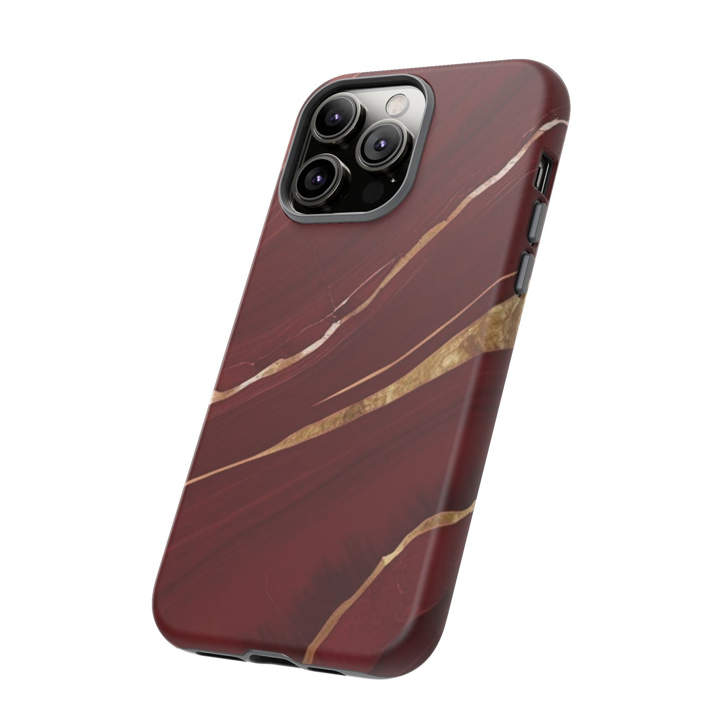 Elegant Red Marble Phone Case - Tough Cases, Stylish Phone Cover, Gift for Her, Luxe Cellphone Protection, Modern Accessories